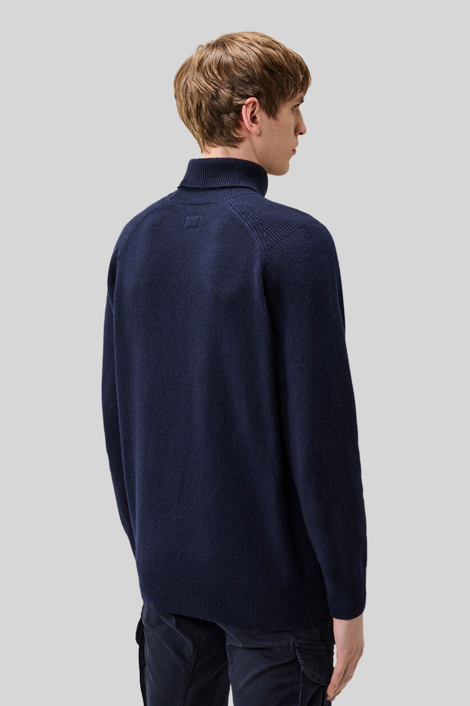 C.p. Company Maglia Lambswool Grs Turtleneck Blu Scuro Uomo - 3