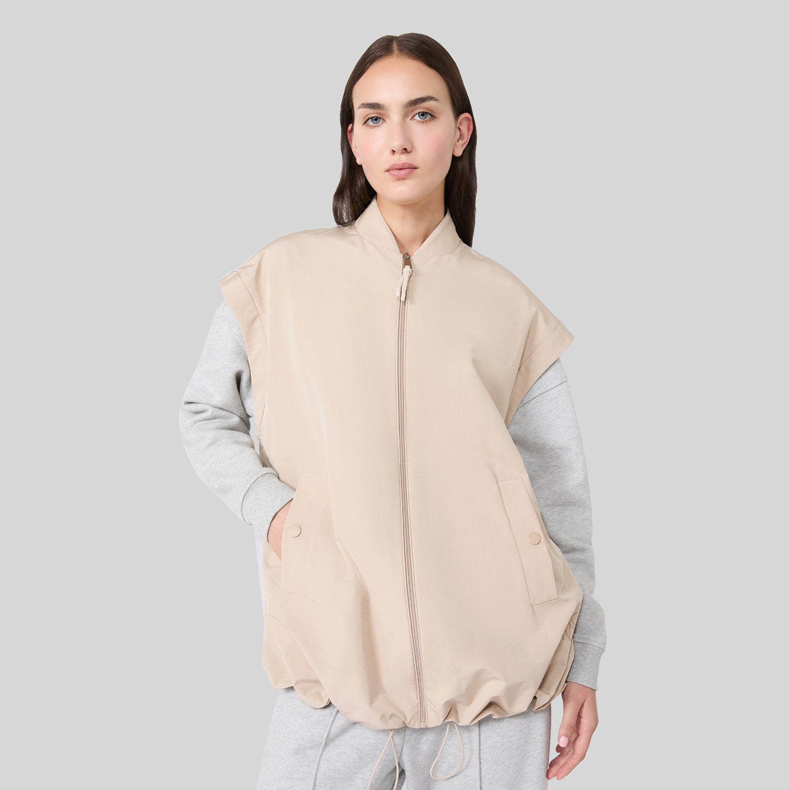 Max Mara Weekend Gilet In Tela Antigoccia Limosa Beige Donna - 5