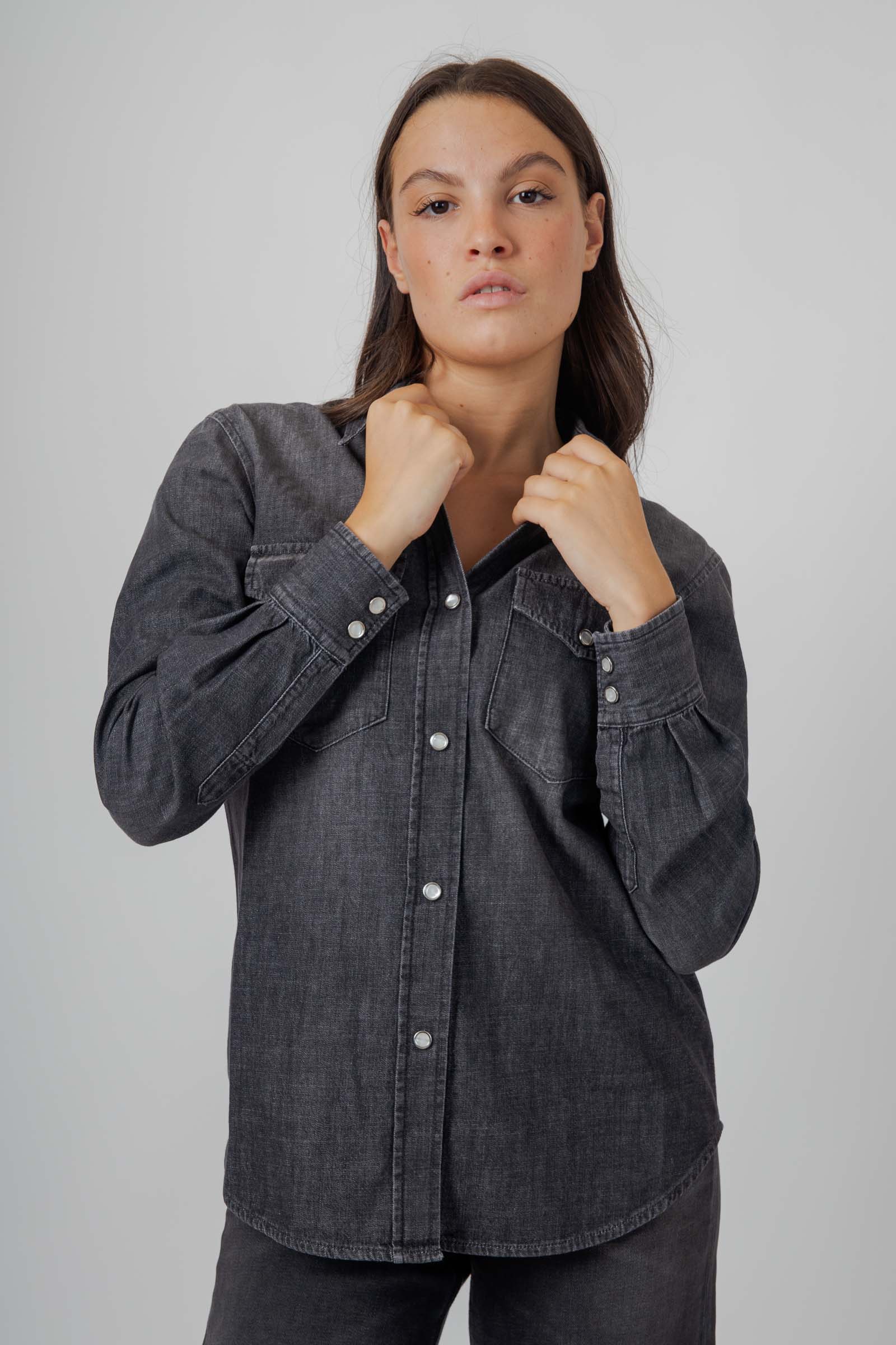 Department Five Camicia Denim Texana Mulberry Nero Donna - 2