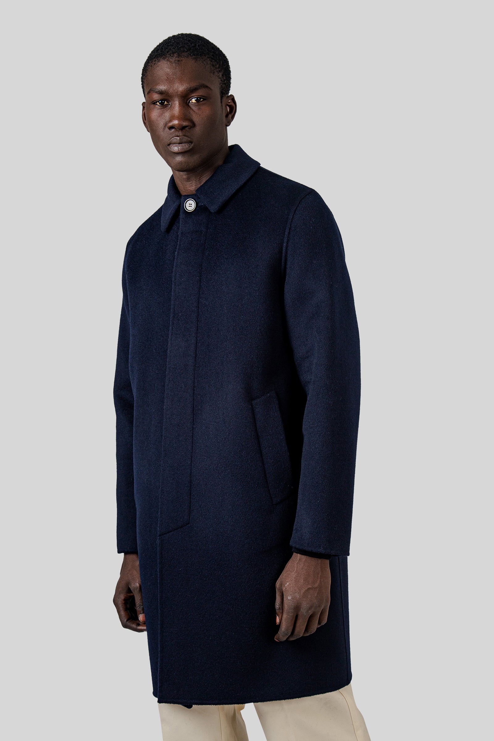 Aspesi Cappotto Virtuoso Double Di Lana Blu Uomo - 6
