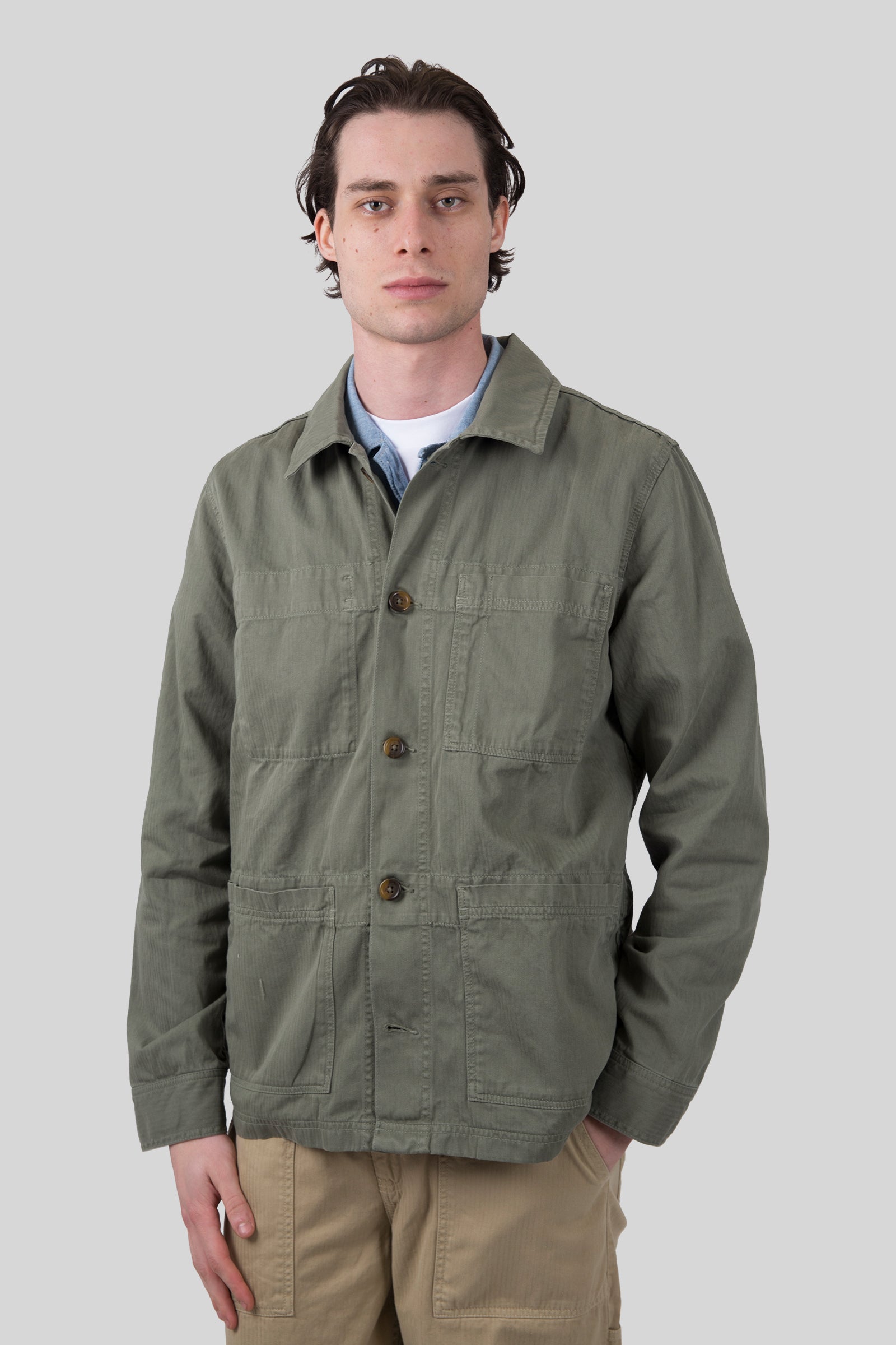 Sebago Overshirt Dorr Herringbone Beige Uomo - 2