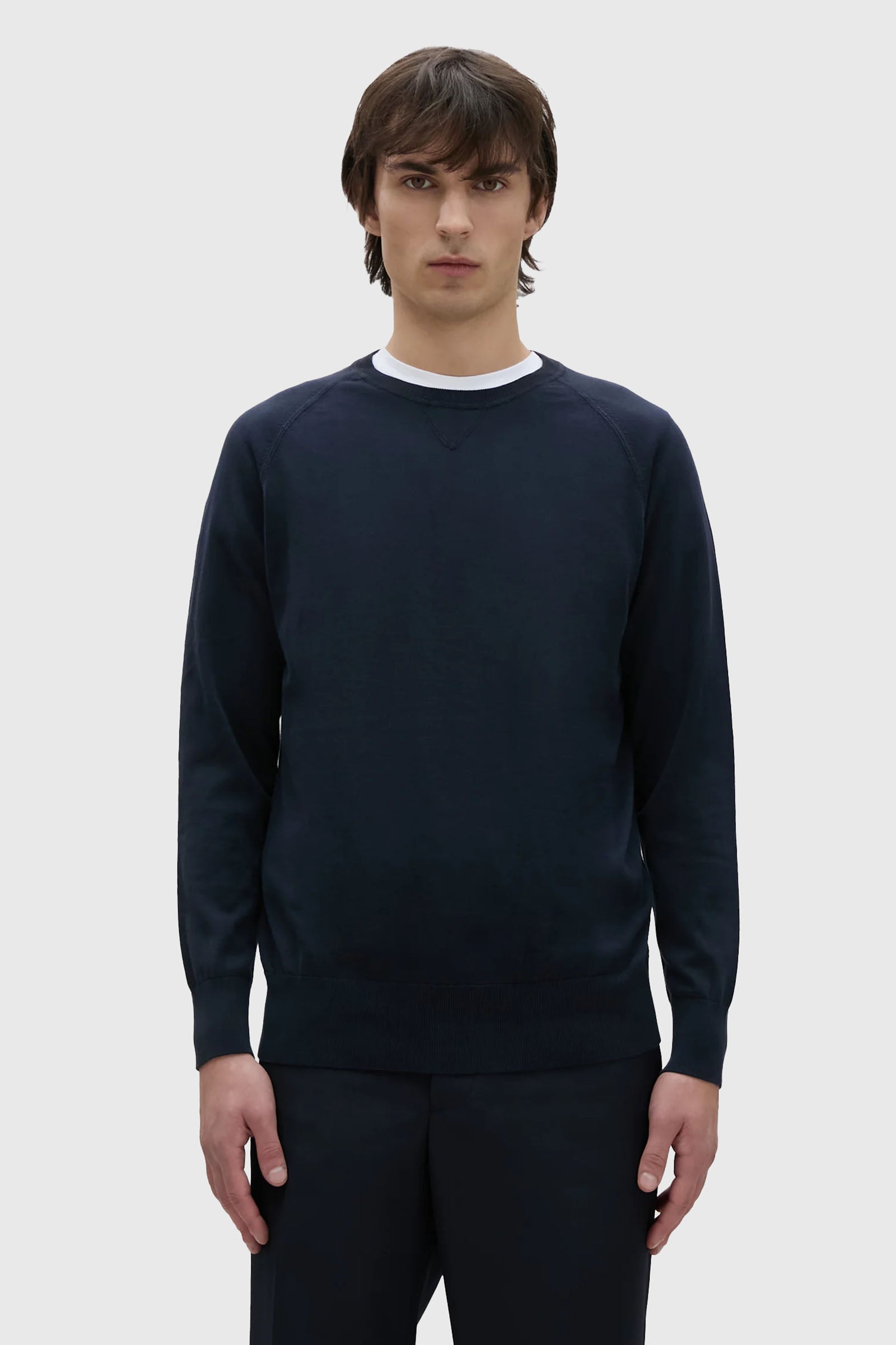 Aspesi Maglia In Cotone Manica Raglan Blu Navy Uomo - 1