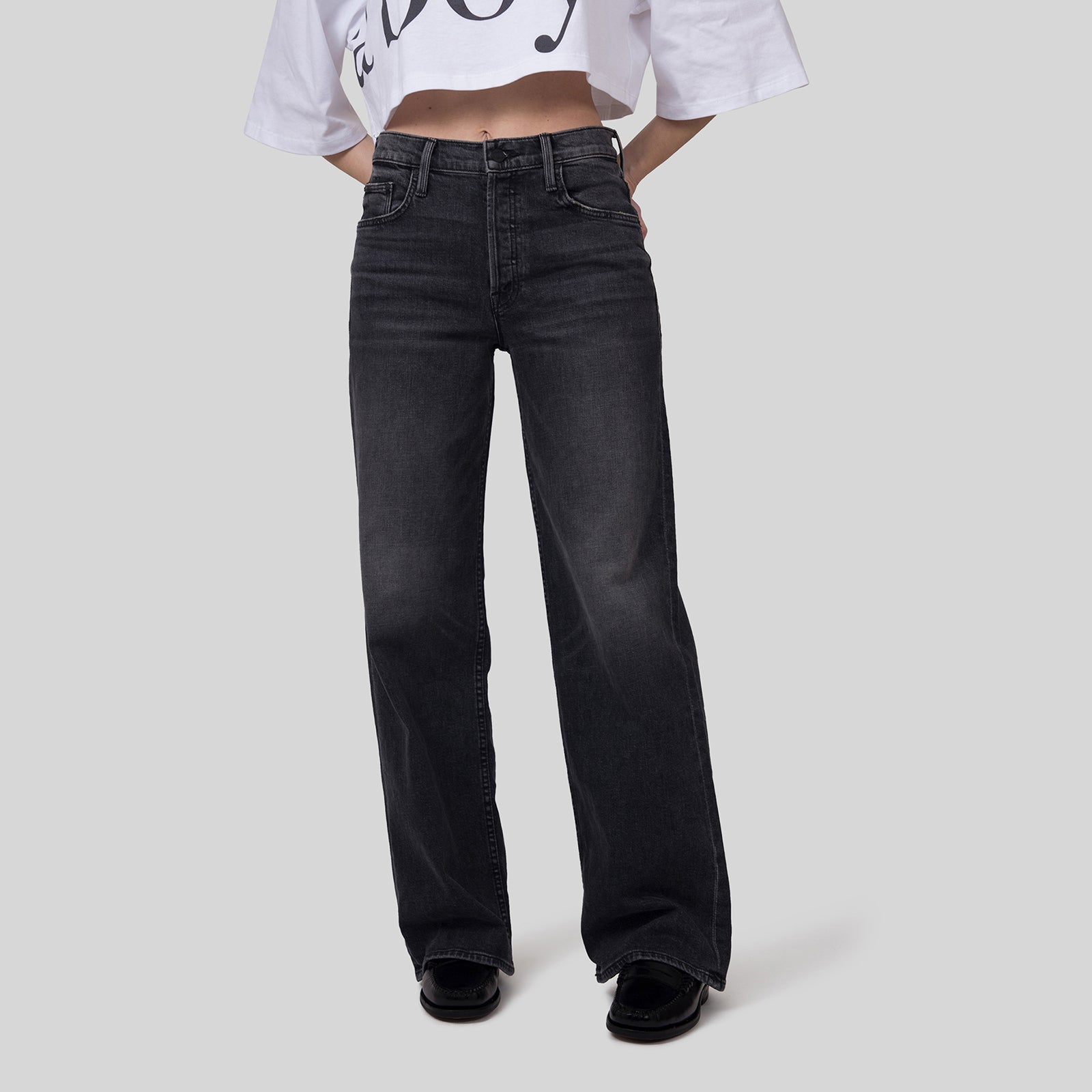 Mother Jeans The Smoothie Sneak Nero Donna - 6