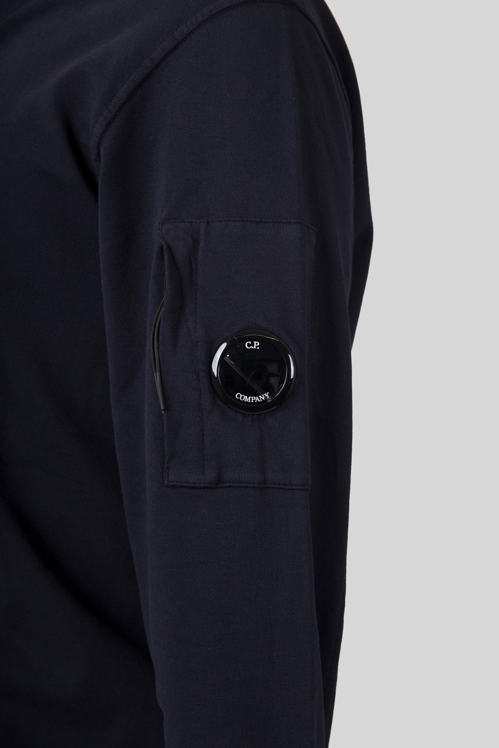 C.p. Company Felpa Light Fleece Crewneck Blu Scuro Uomo - 4