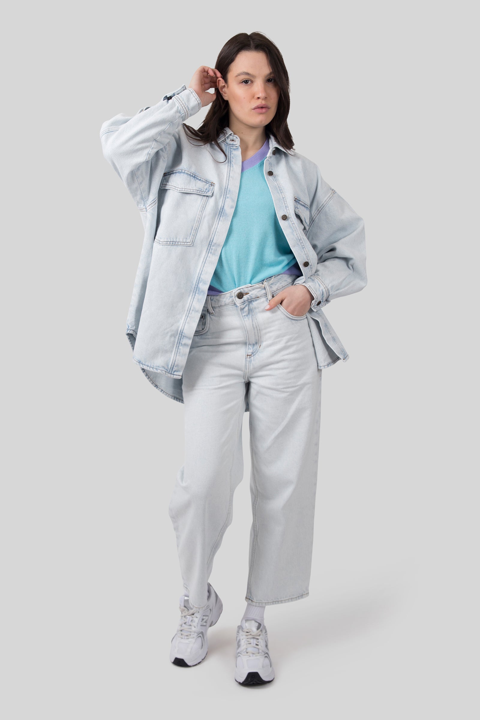 Absolut Cashmere Maglia Scollo V Isla Celeste Donna - 4