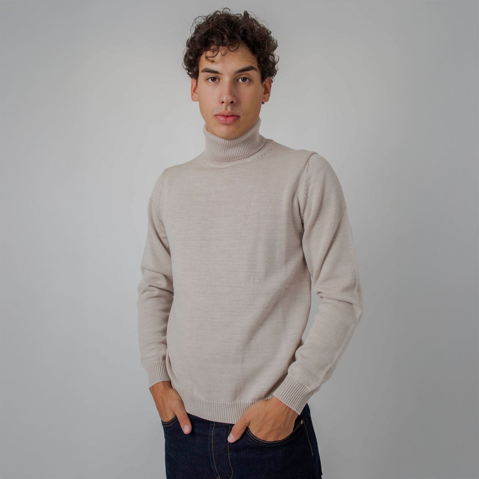 Roberto Collina Maglia Dolcevita Beige Uomo - 6