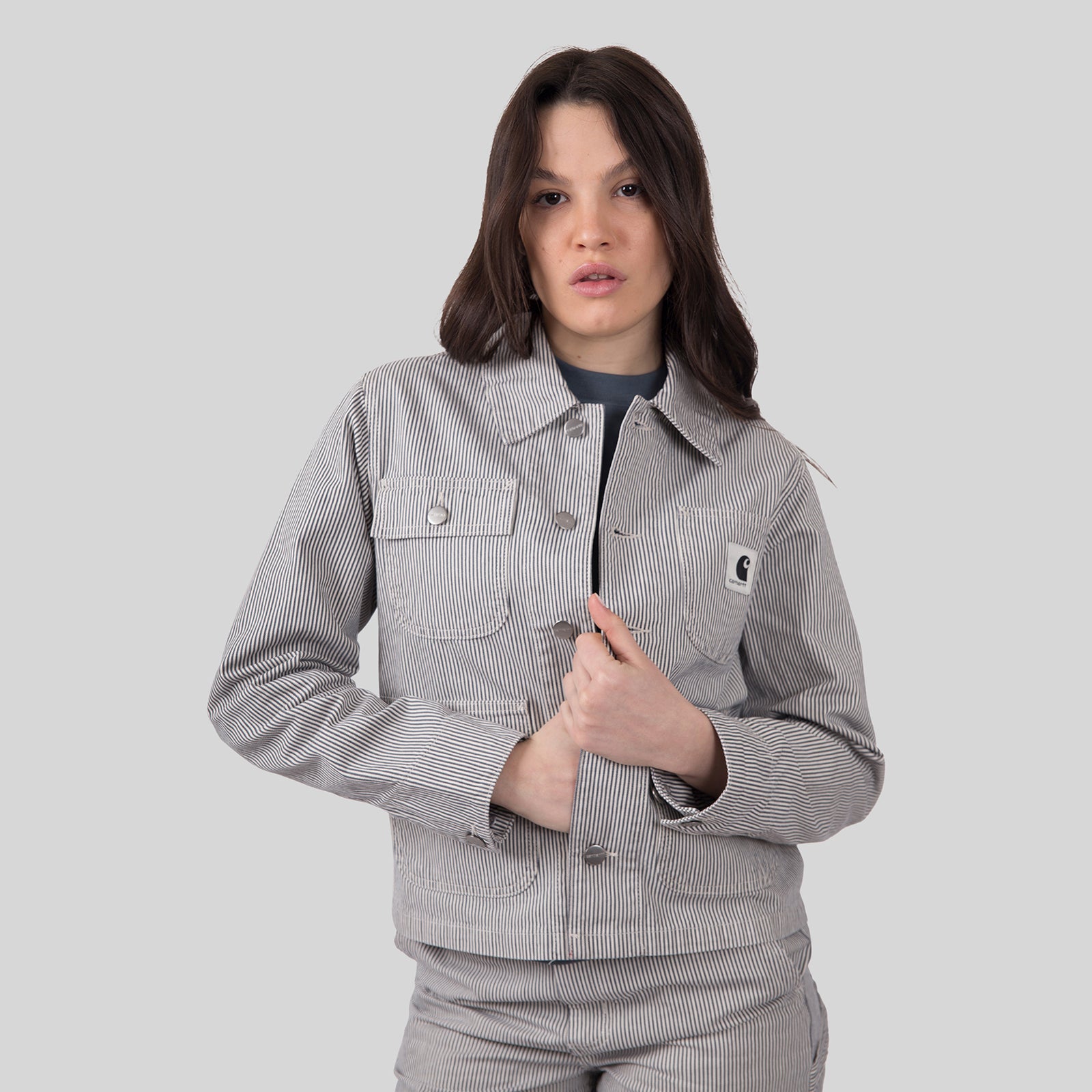 Carhartt Wip W' Mercer Chore Coat Bianco/grigio Donna - 8