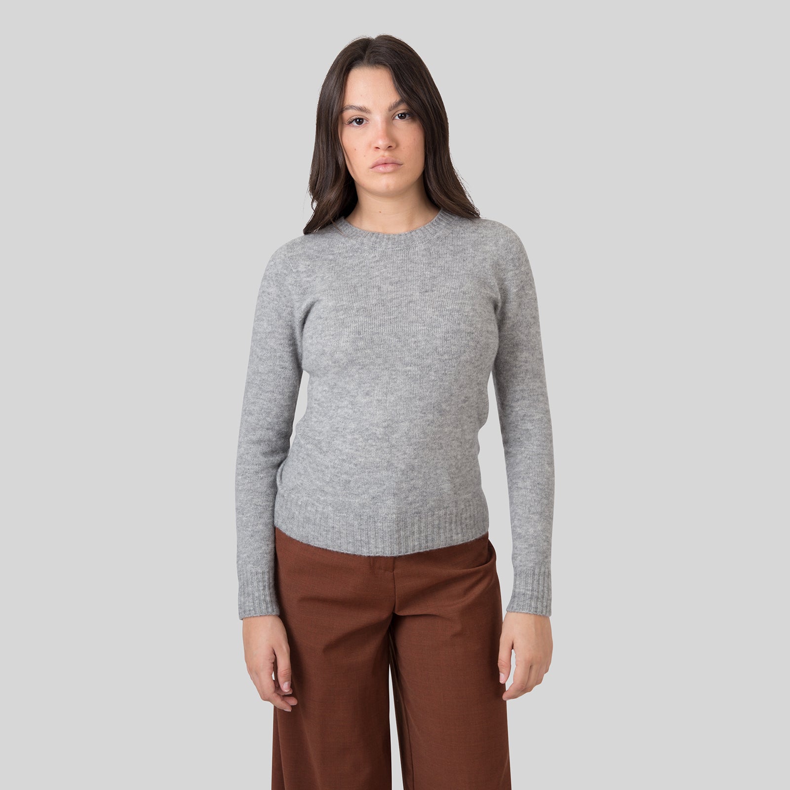 Grifoni Maglia Girocollo Grigio Melange Donna - 6