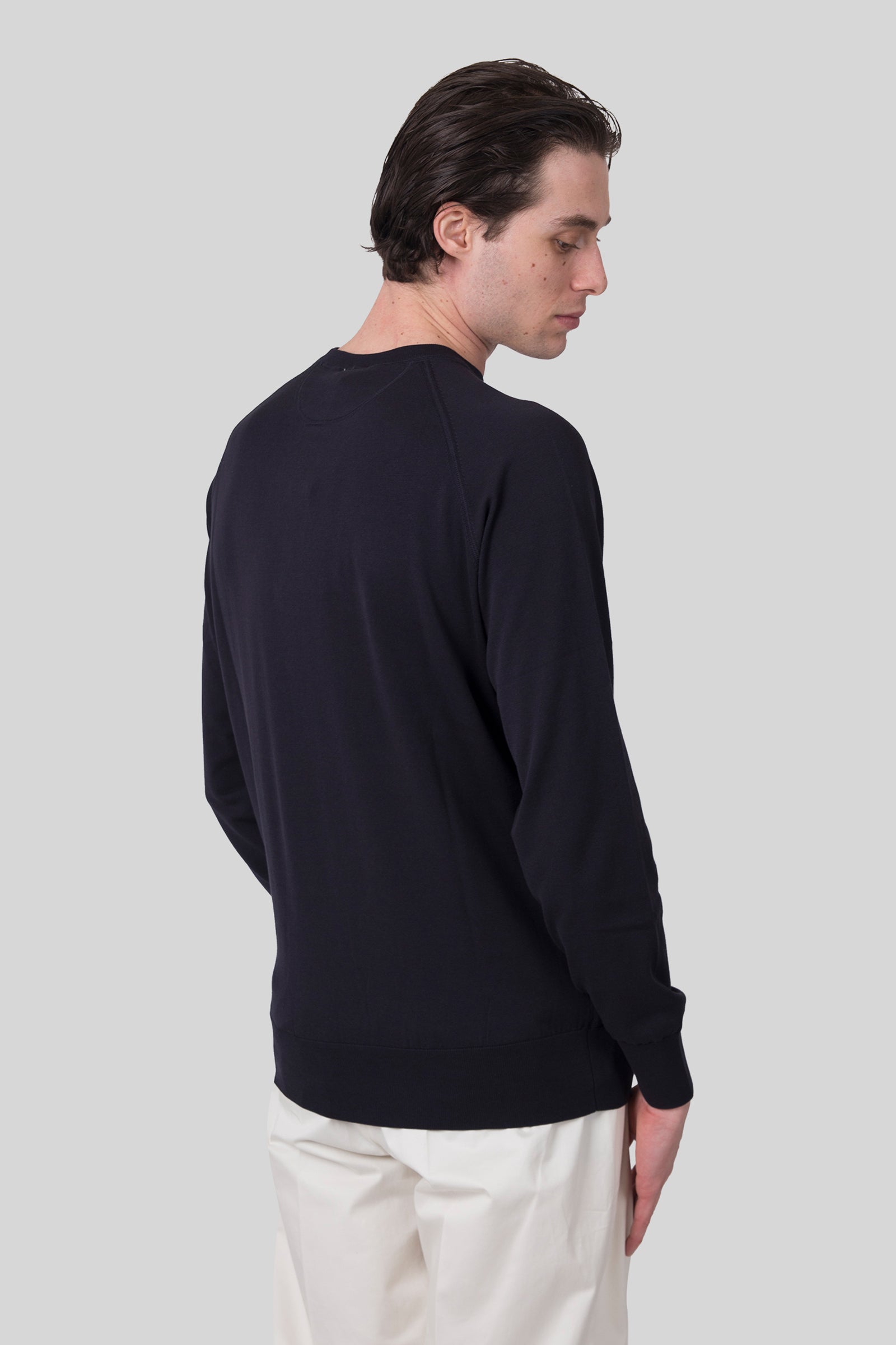 Aspesi Maglia Girocollo In Cotone Blu Navy Donna - 5