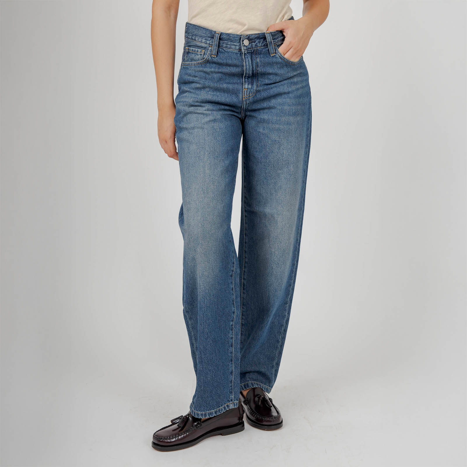 Carhartt Wip W' Arin Pant Blu Medio Donna - 6