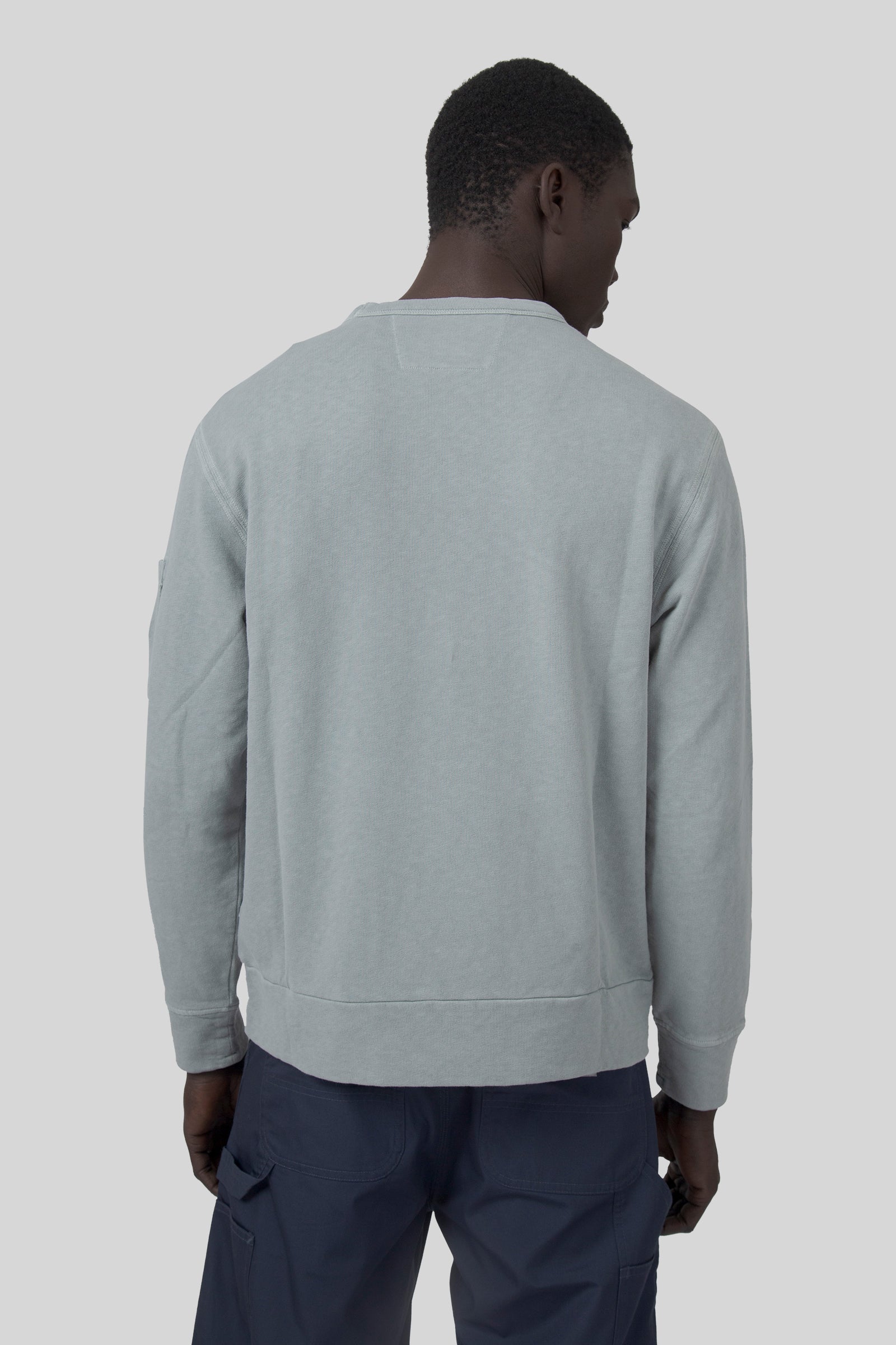 C.p. Company Felpa Crewneck Malfilé Celeste Uomo - 5