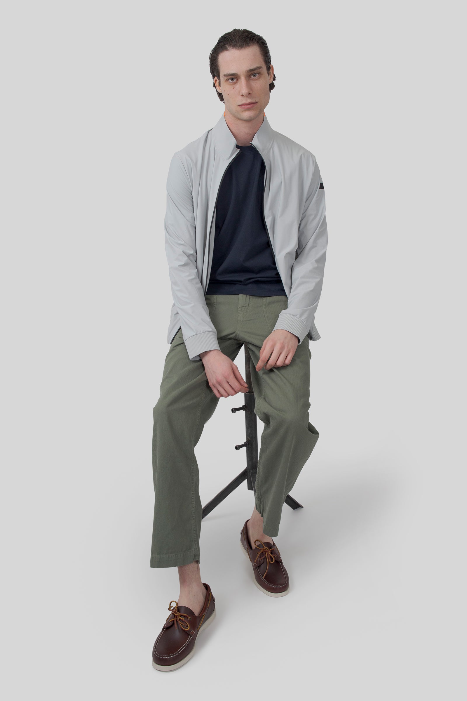 Rrd Felpa Surflex Soft Touch Full Zip Grigio Chiaro Uomo - 2