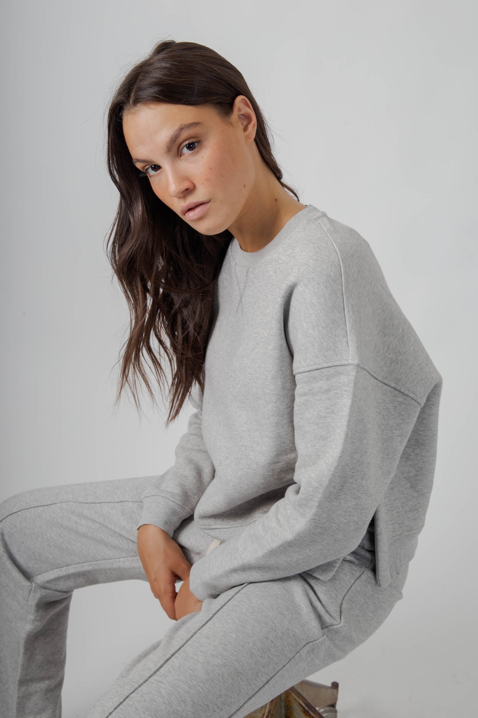 Max Mara Weekend Felpa Boxy Gerba In Cotone Grigio Chiaro Donna - 1