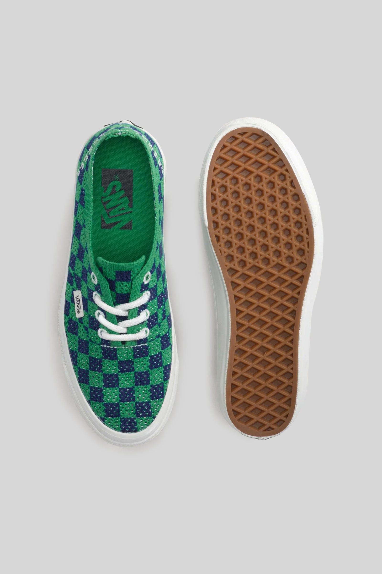 Vans "off The Wall" Sneaker Premium Authentic Checkerboard Blu/verde Unisex - 5