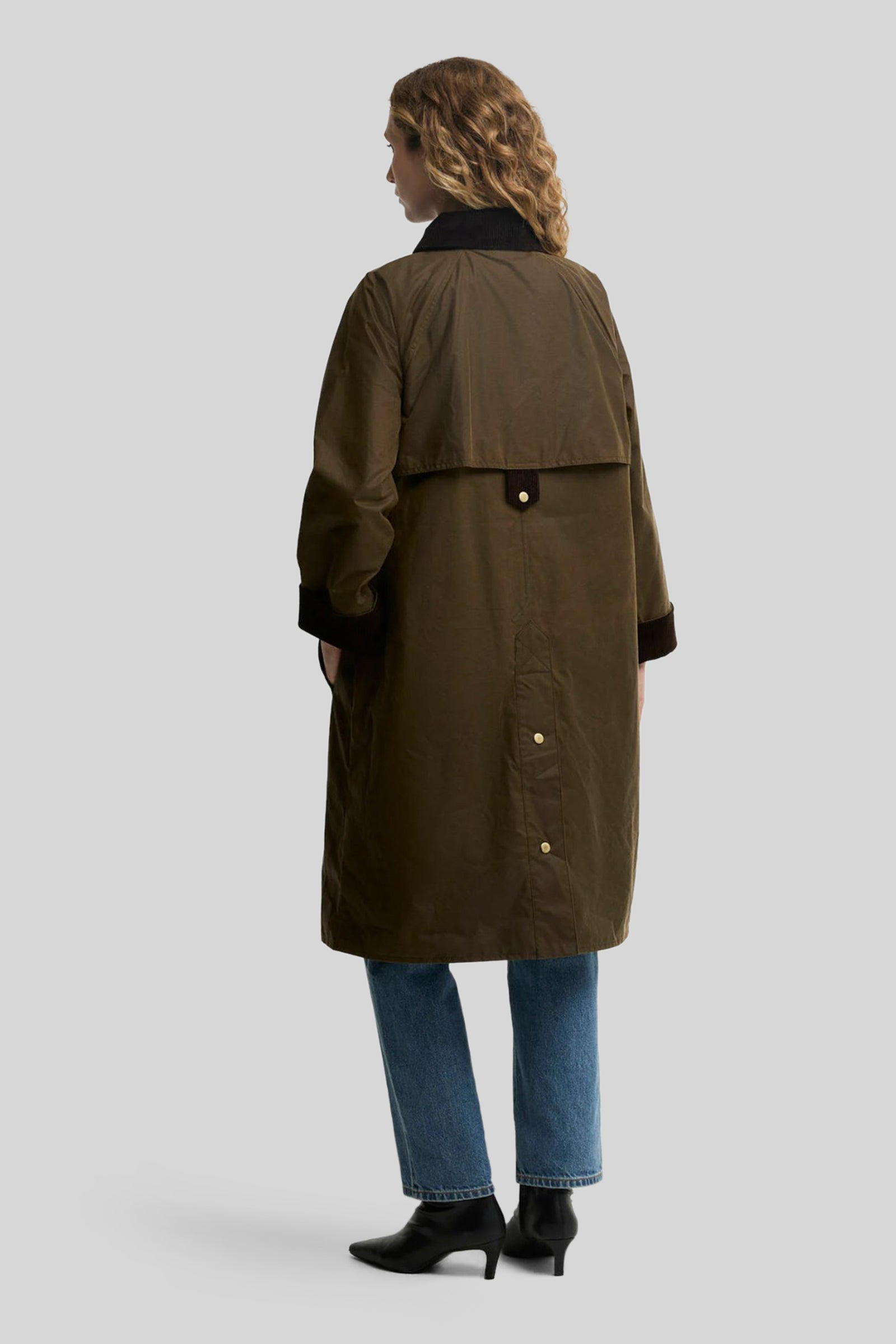 Barbour Kirkless Wax Jacket Verde Donna - 3