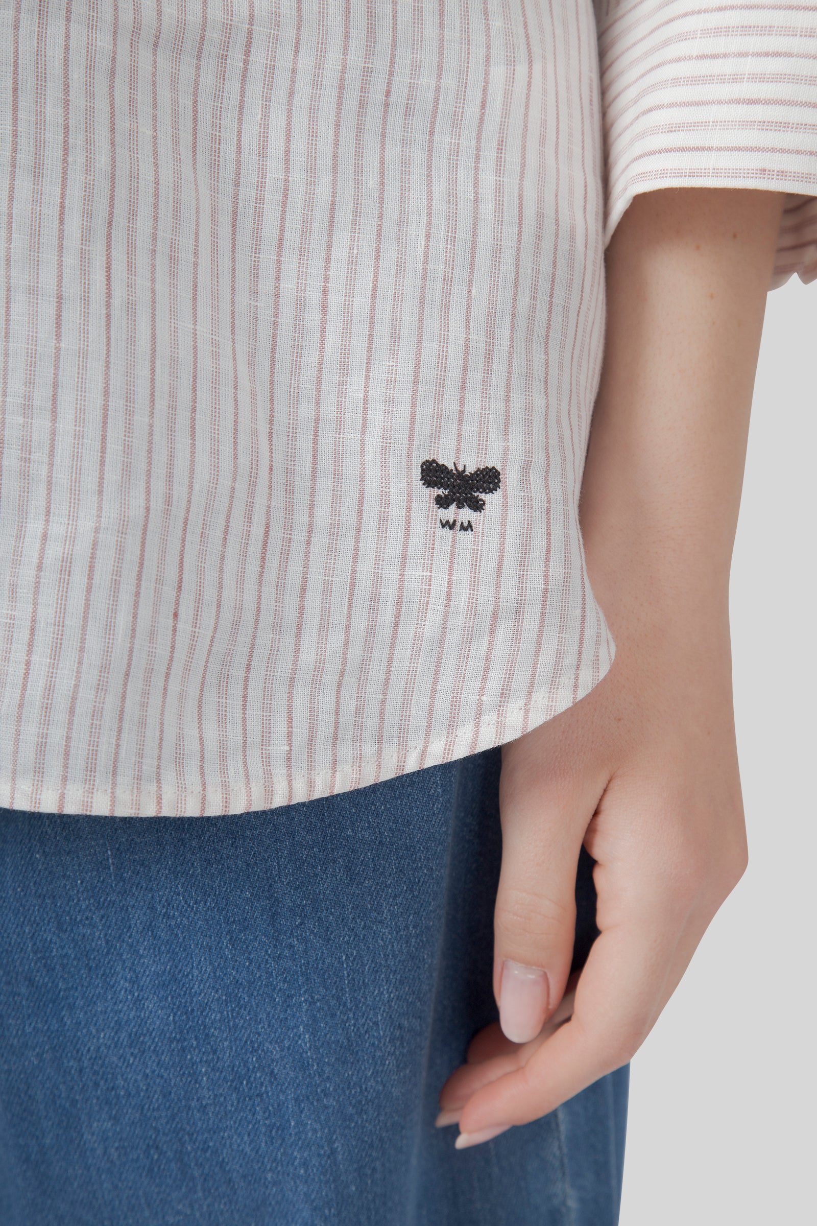 Max Mara Weekend Camicia Panetto Riga Bianco/rosa Donna - 2