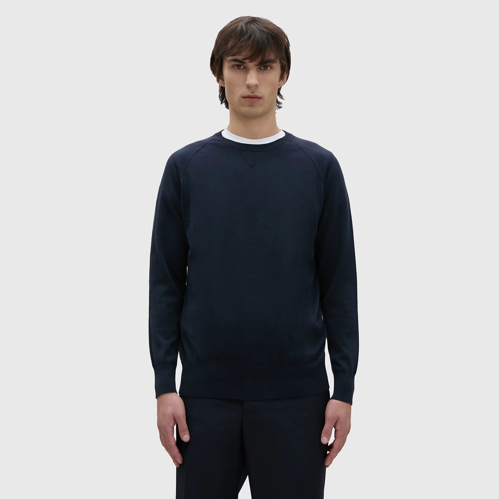 Aspesi Maglia In Cotone Manica Raglan Blu Navy Uomo - 5