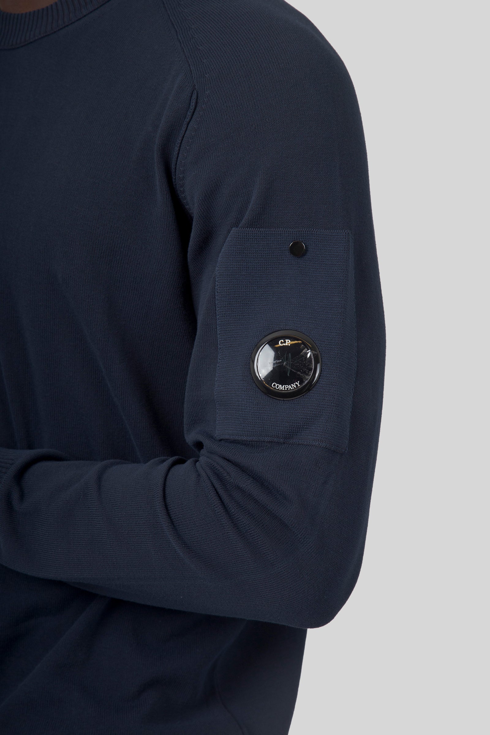 C.p. Company Maglia Cotton Crepe Crewneck Lens Blu Uomo - 2