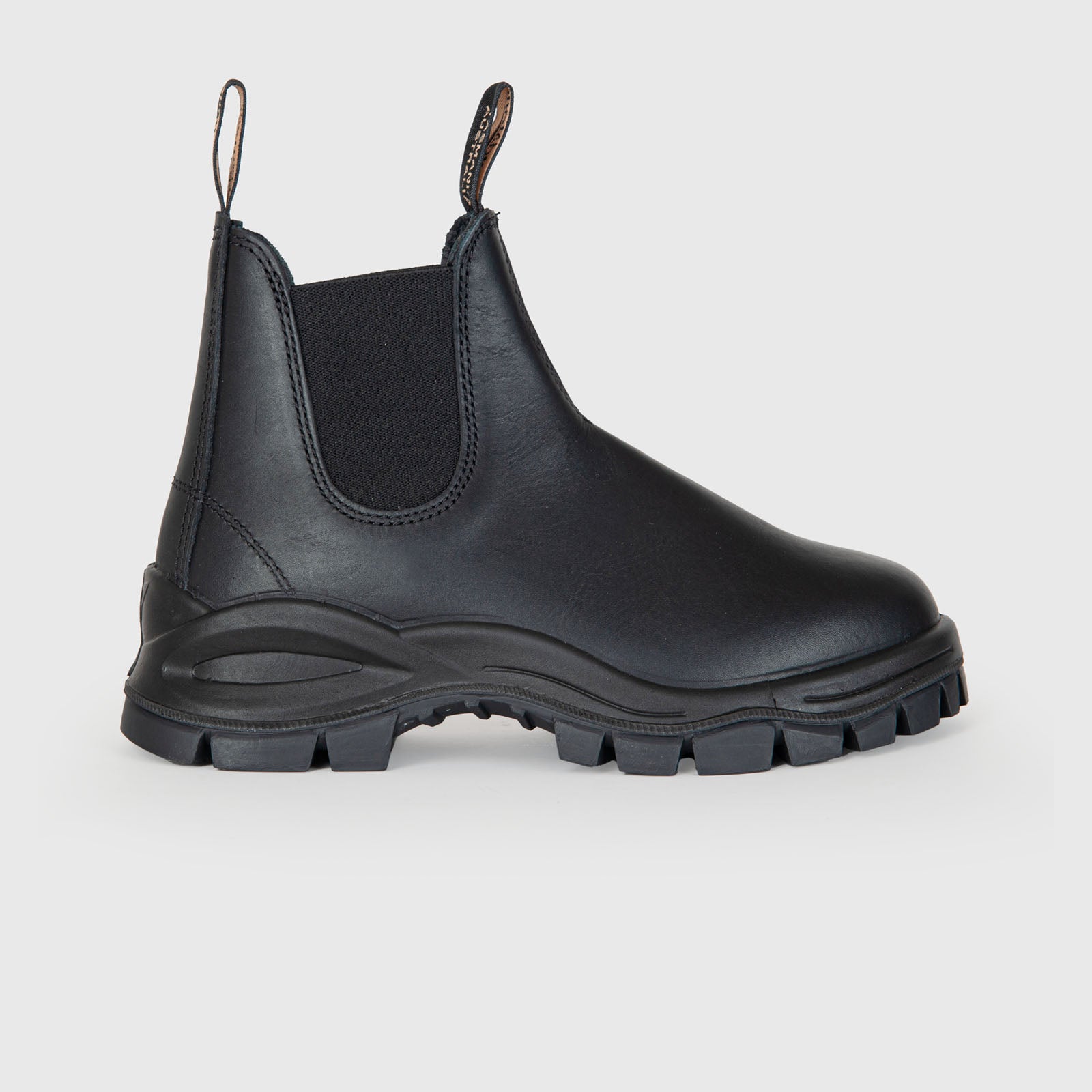 2240 Black Leather Lug Chelsea Boot - 6