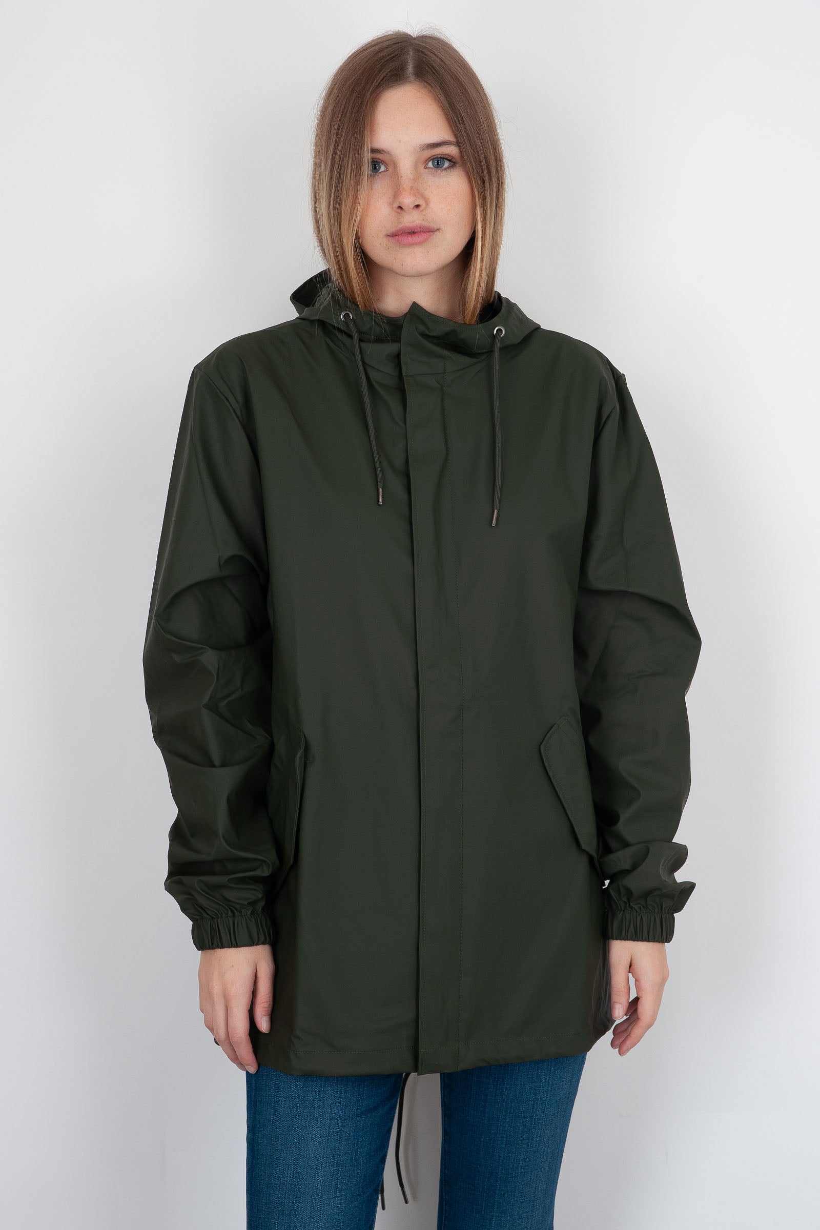 Rains Fishtail Jacket Verde Scuro Donna