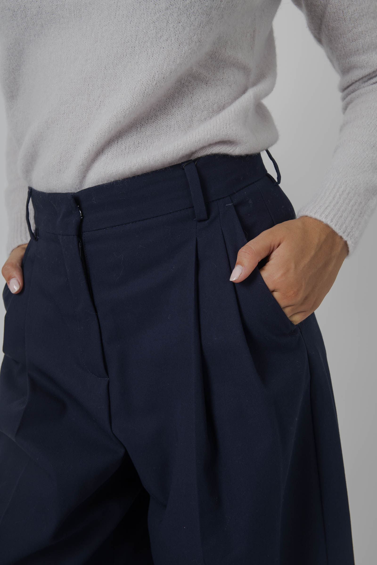 Weekend Max Mara Pantalone In Puro Cotone Vettura Blu Donna - 2