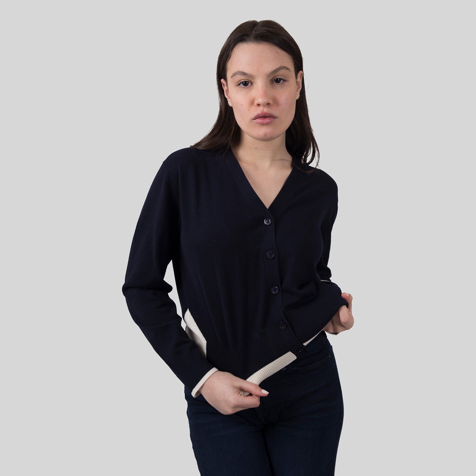 Semicouture Cardigan Amanda Beige/blu Donna - 7