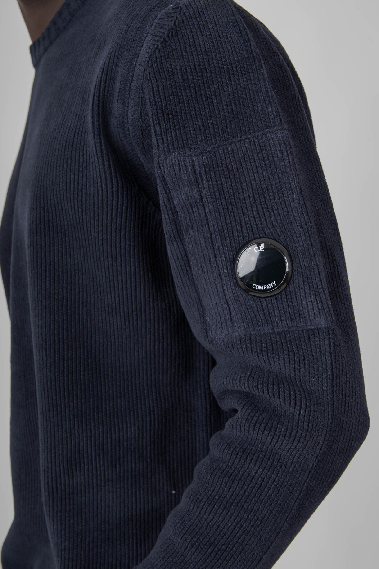 C.p. Company Maglia Chenille Cotton Crewneck Blu Scuro Uomo - 2