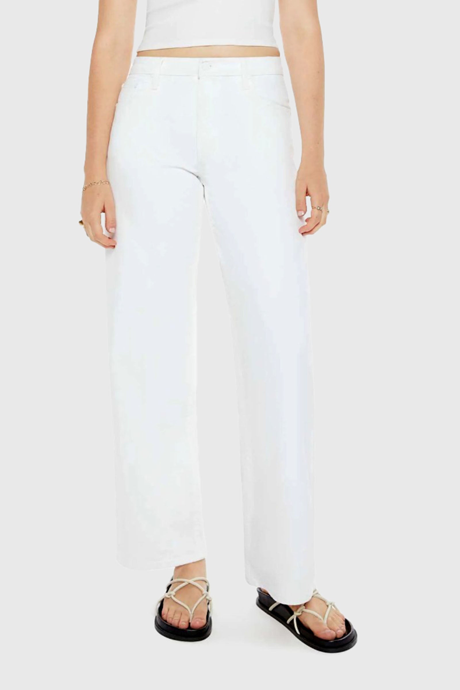 Mother Jeans The Spinner Zip Sneak Bianco Donna - 1
