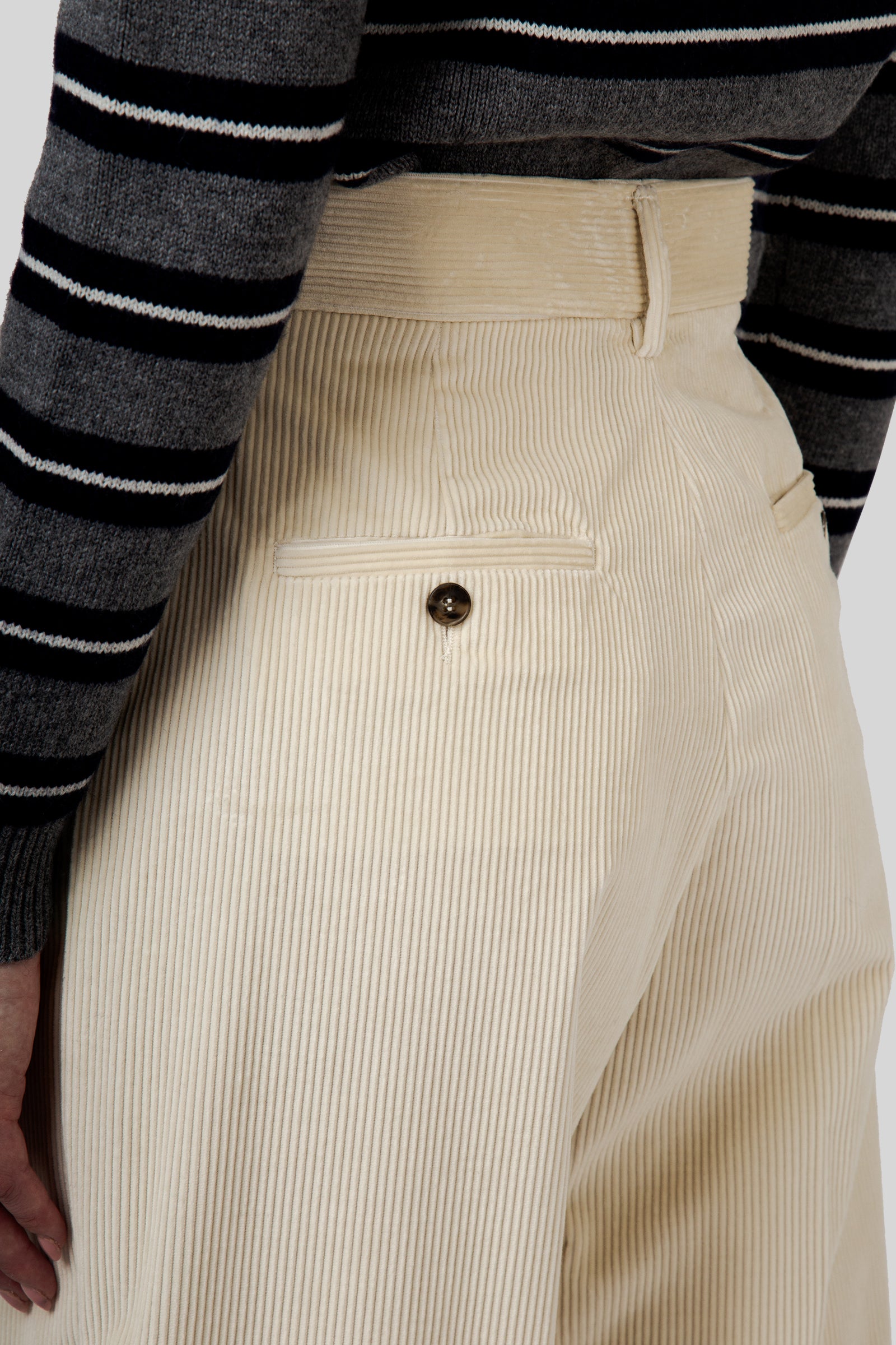 Max Mara Weekend Pantalone In Velluto Tania Avorio Donna - 6