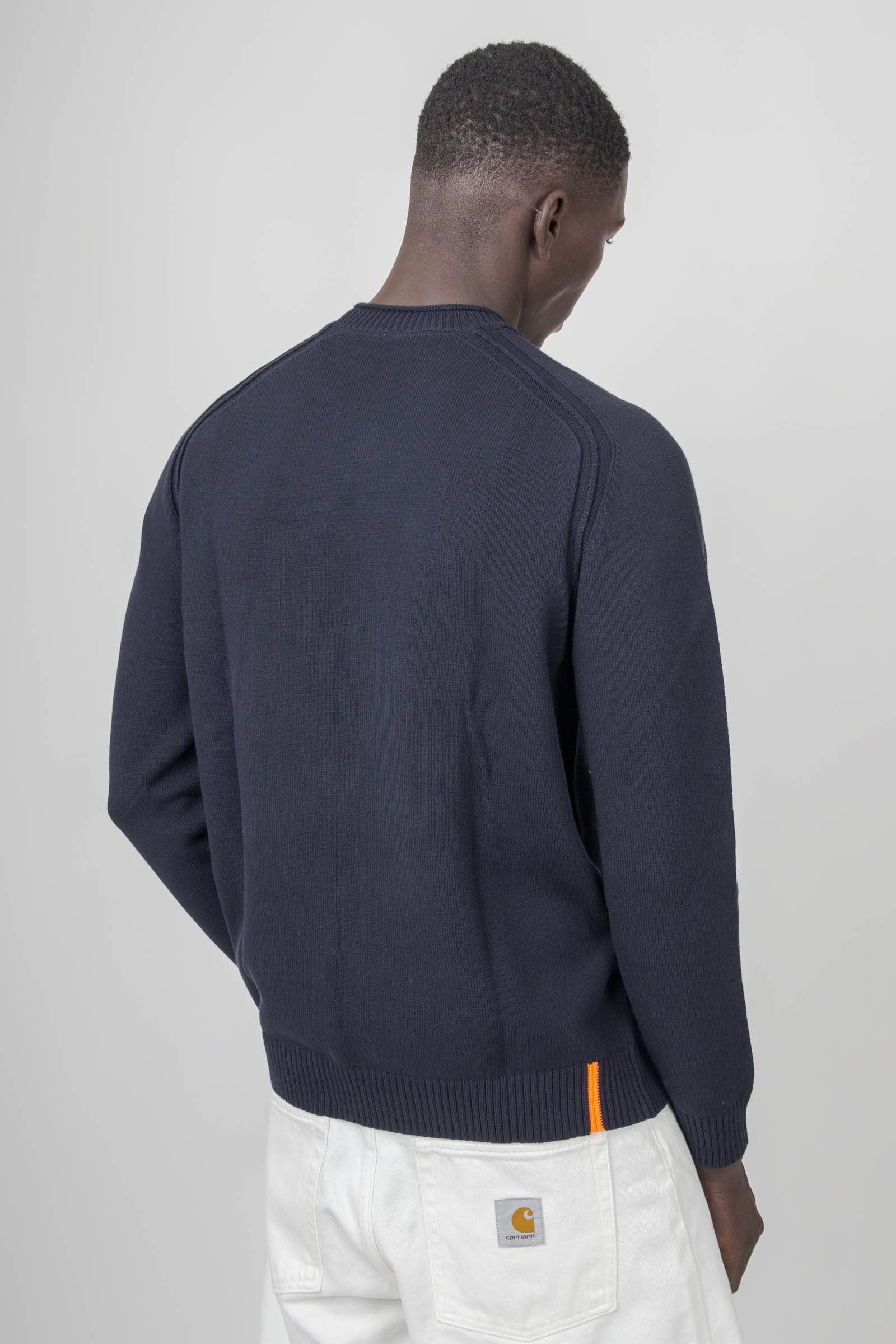 Rrd Maglia Cotton Plain Round Knit Blu Scuro Uomo - 4