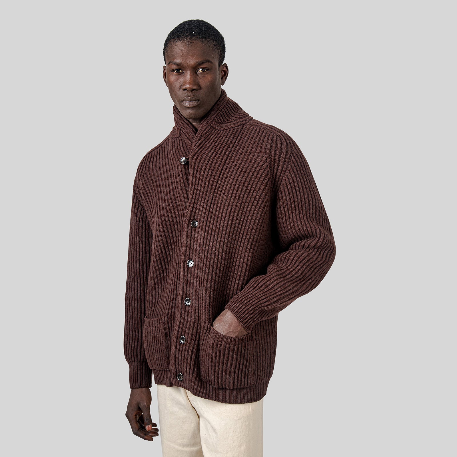 Filson Cardigan Bristol Marrone Uomo - 7