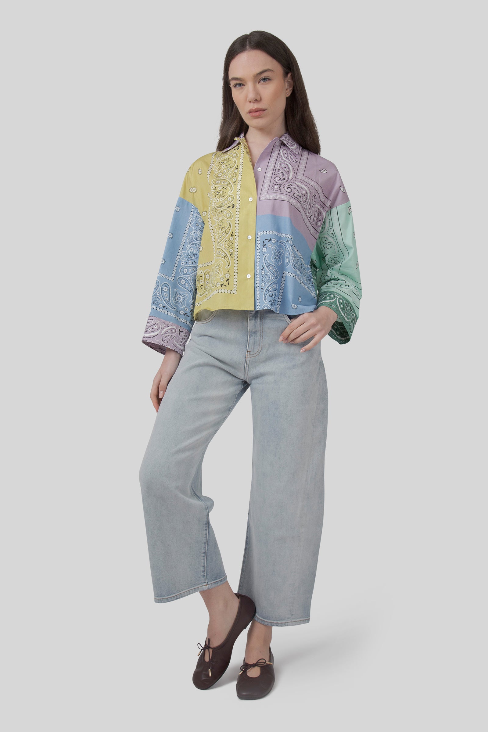 Lampone Patch Bandana Poplin Shirt - 2