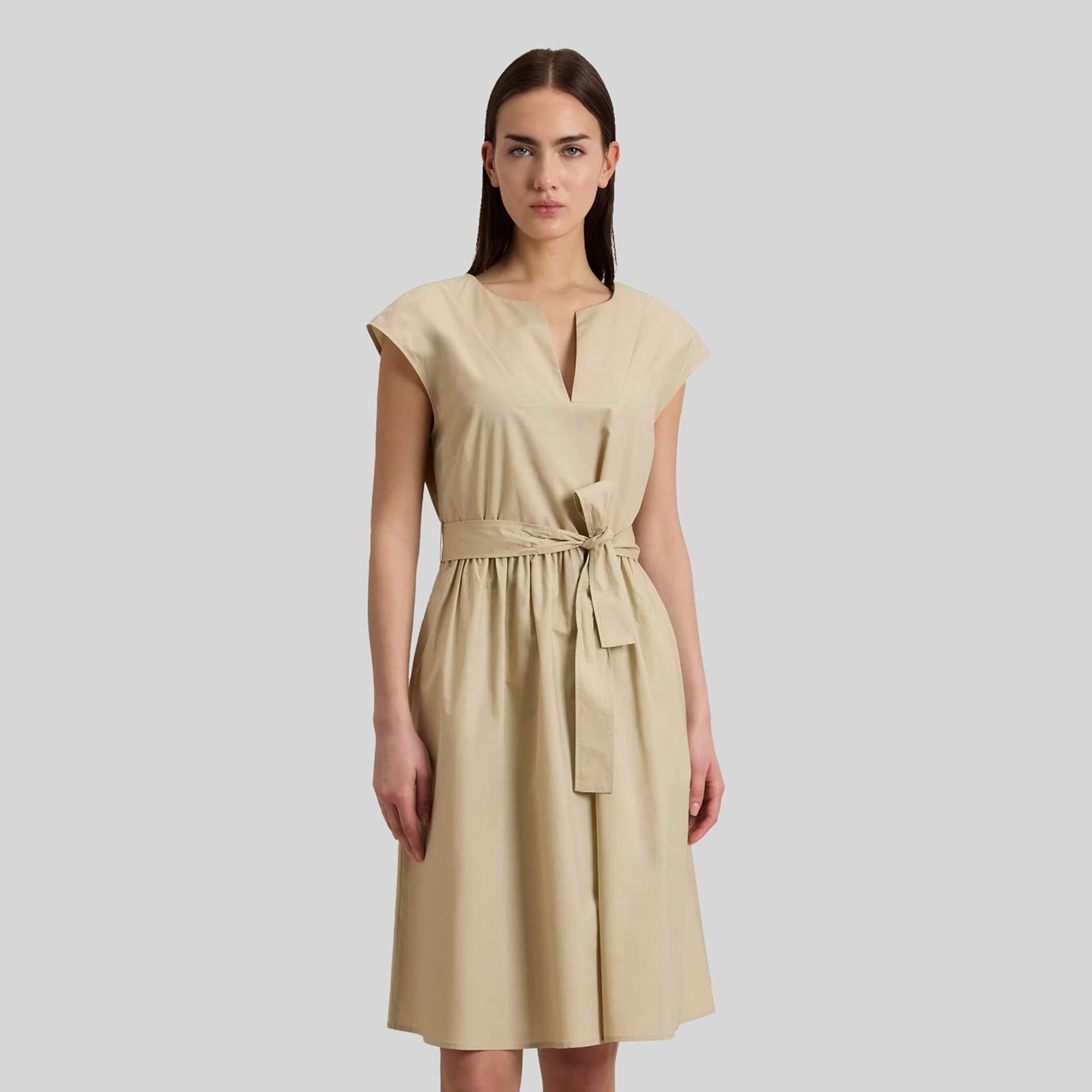 Woolrich Abito Corto In Popeline Crema Donna - 5