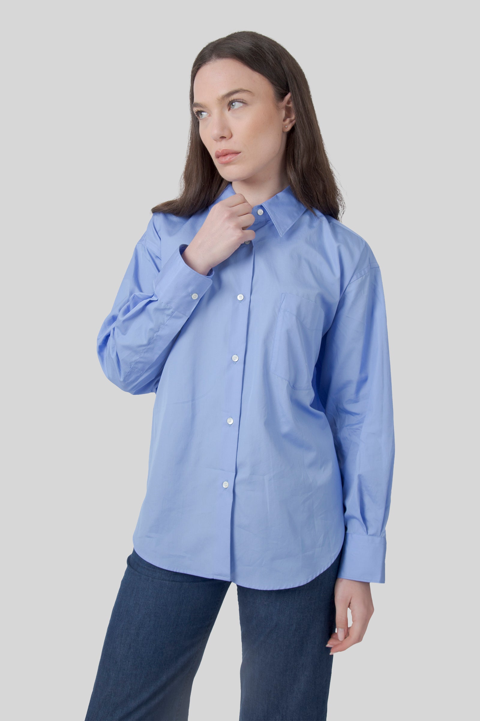 Aspesi Camicia In Popeline Azzurro Donna - 3