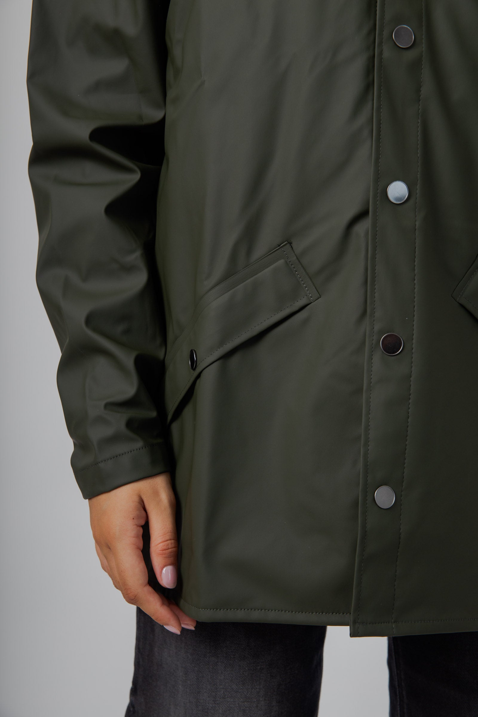 Rains Jacket Verde Donna - 7
