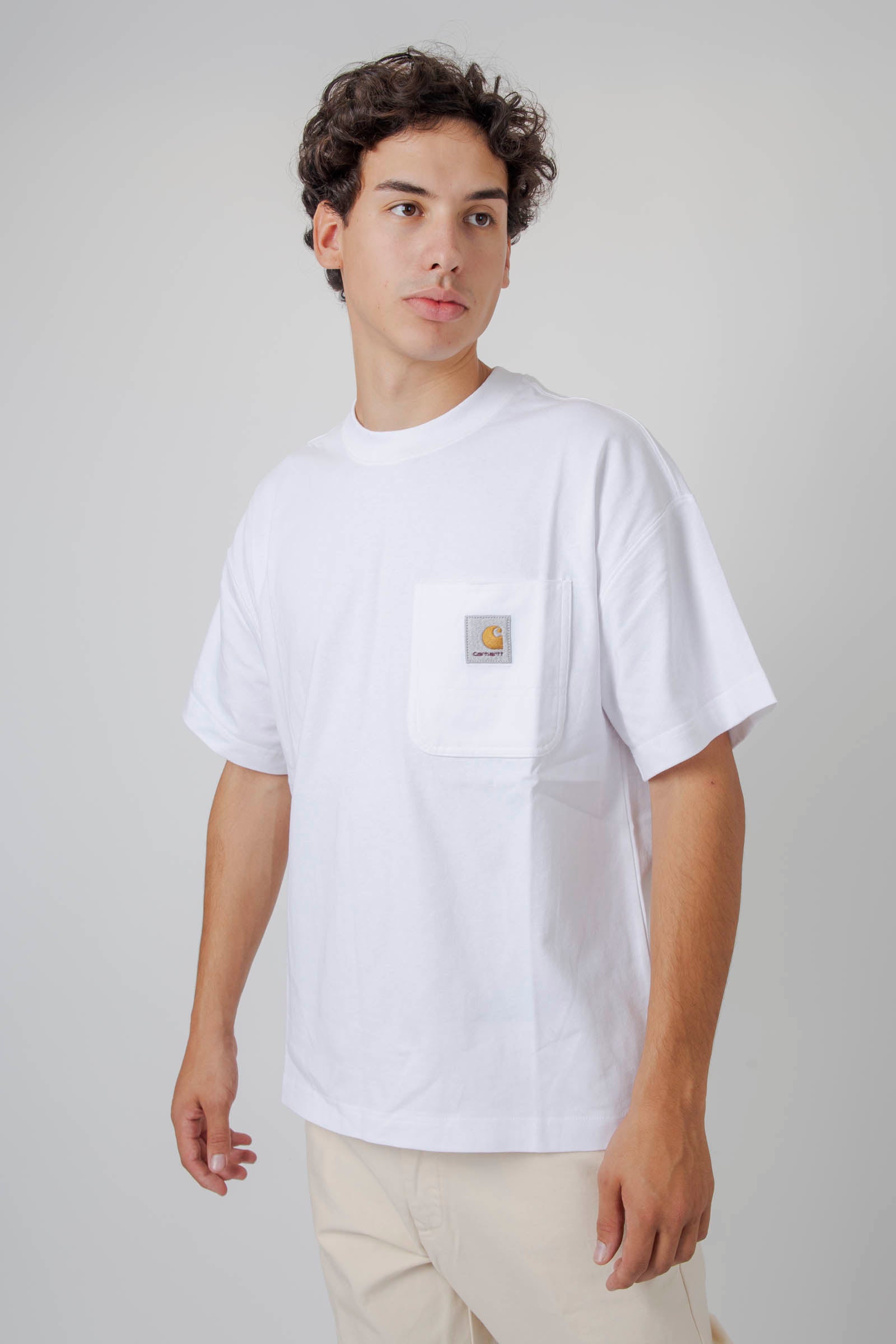 Carhartt Wip T-shirt Work Pocket Bianco Uomo - 5