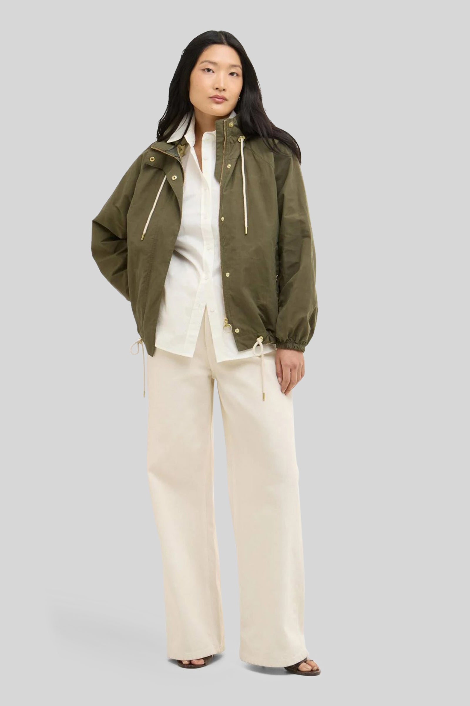 Barbour Giacca Antipioggia Hawkridge Verde Oliva Donna - 2