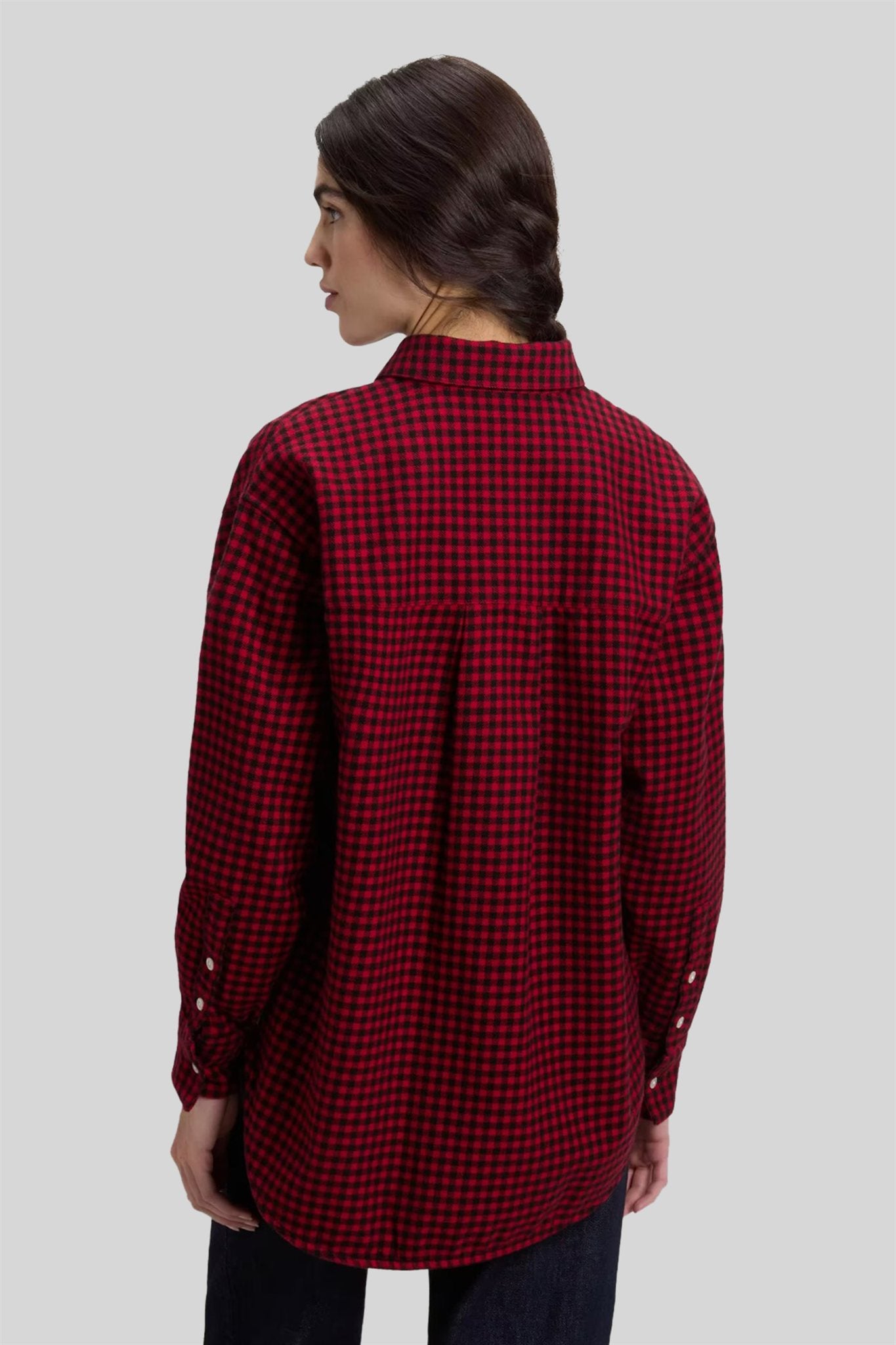 Woolrich Camicia A Quadri In Flanella Nero/rosso Donna - 4