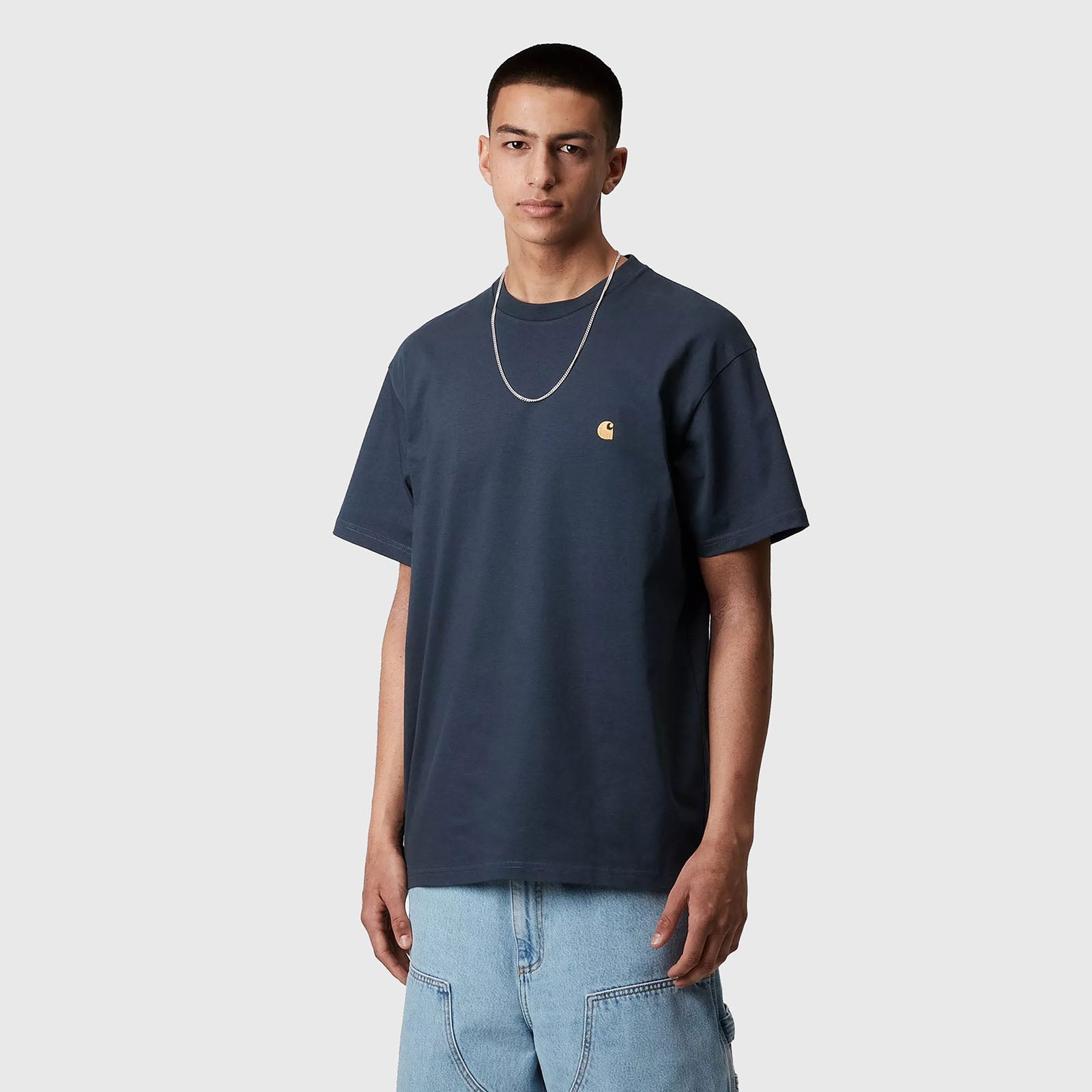 Carhartt Wip T-shirt S/s Chase Blu Uomo - 6