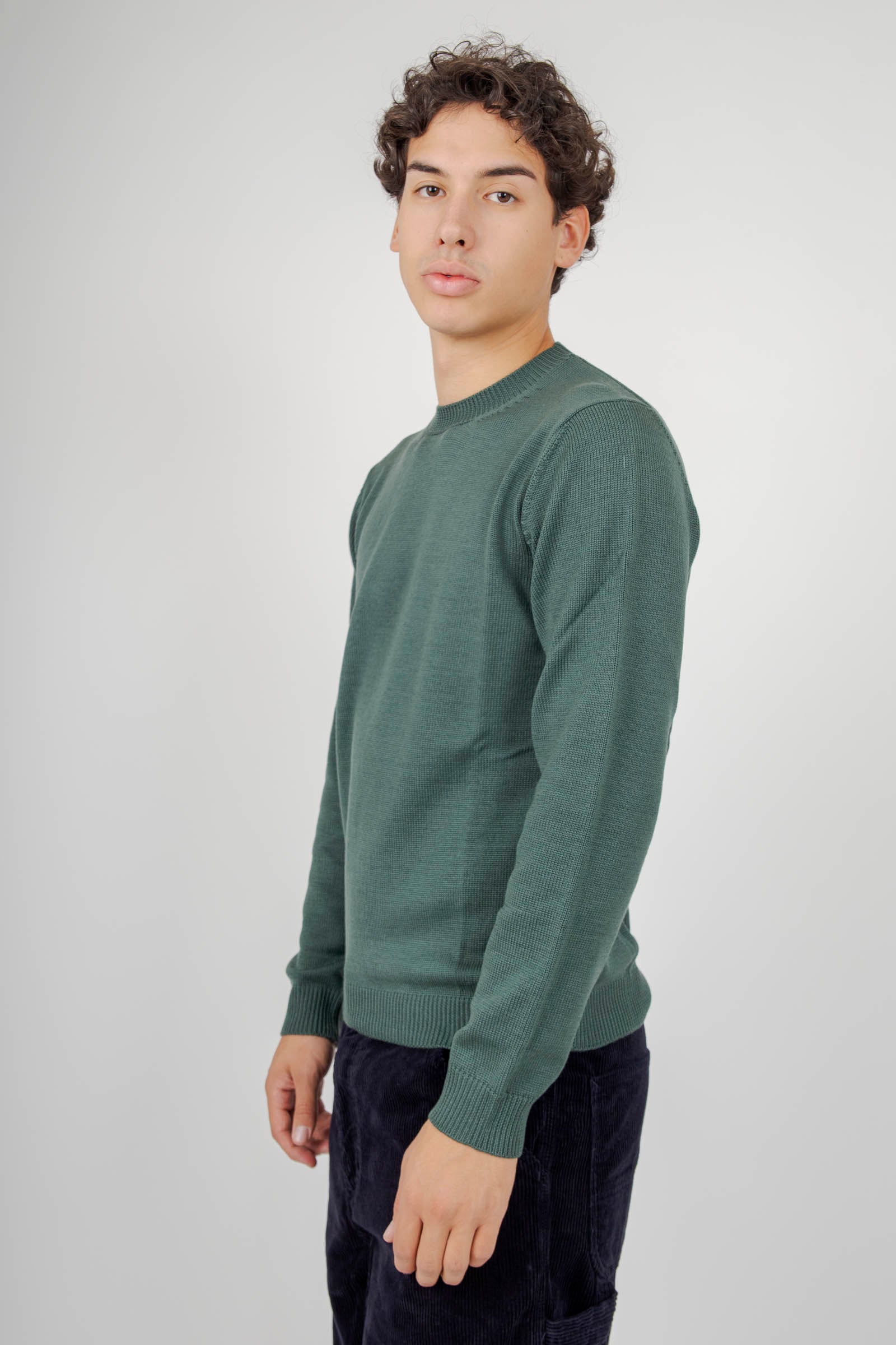 Roberto Collina Maglia Girocollo Verde Uomo - 2