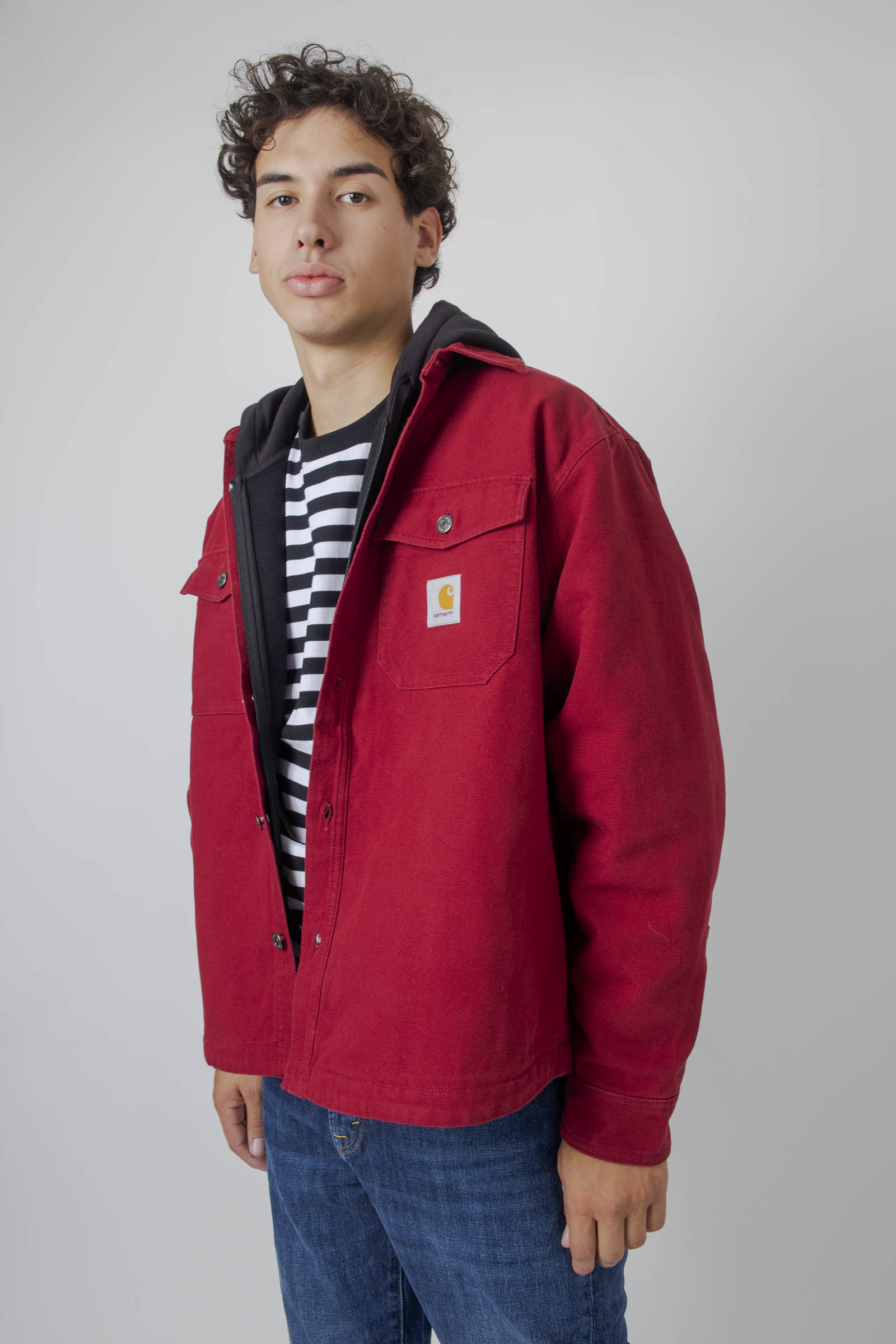 Carhartt Wip Selby Shirt Jac Rosso Uomo - 3