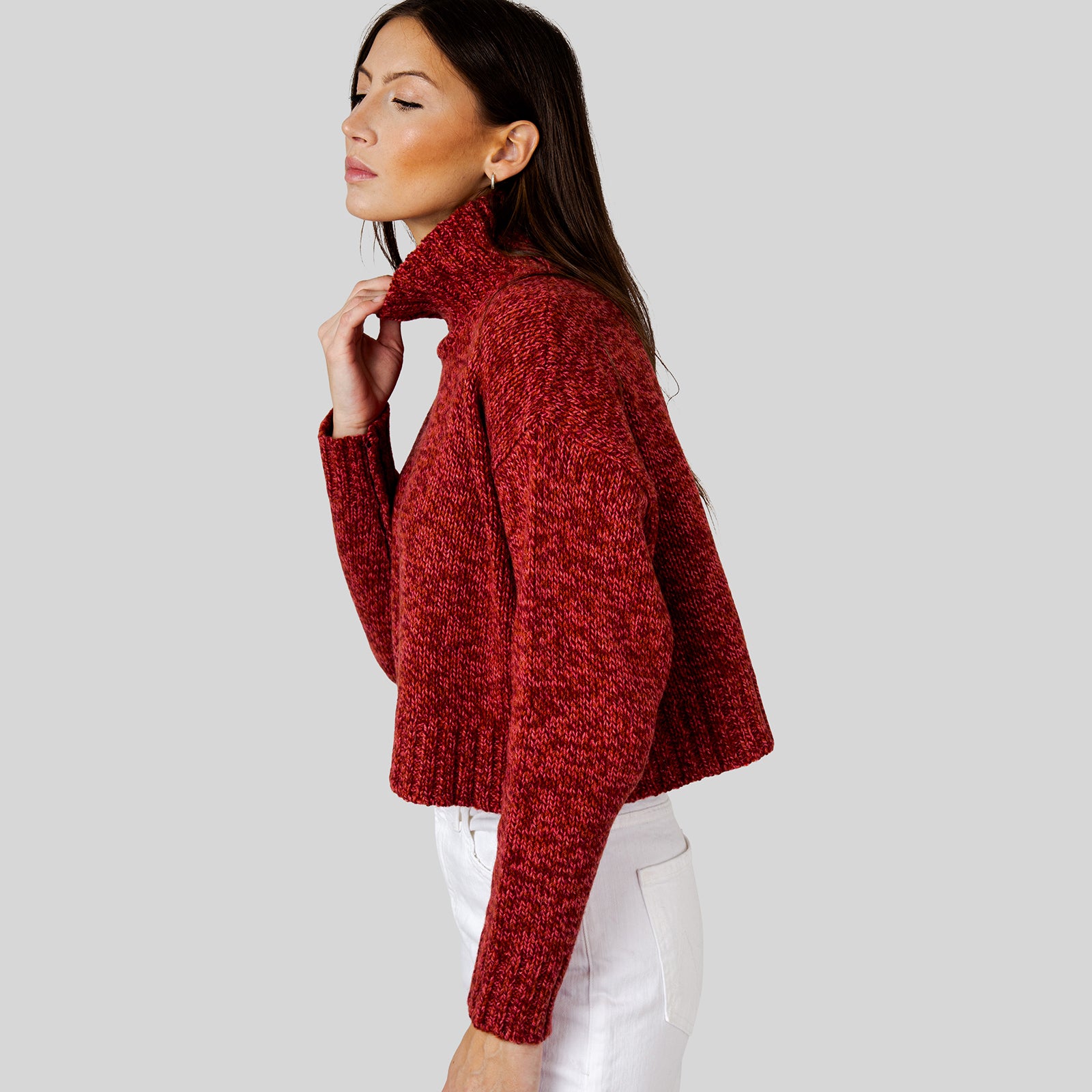 Roberto Collina Dolcevita Cropped Rosa/bordeaux Donna - 7