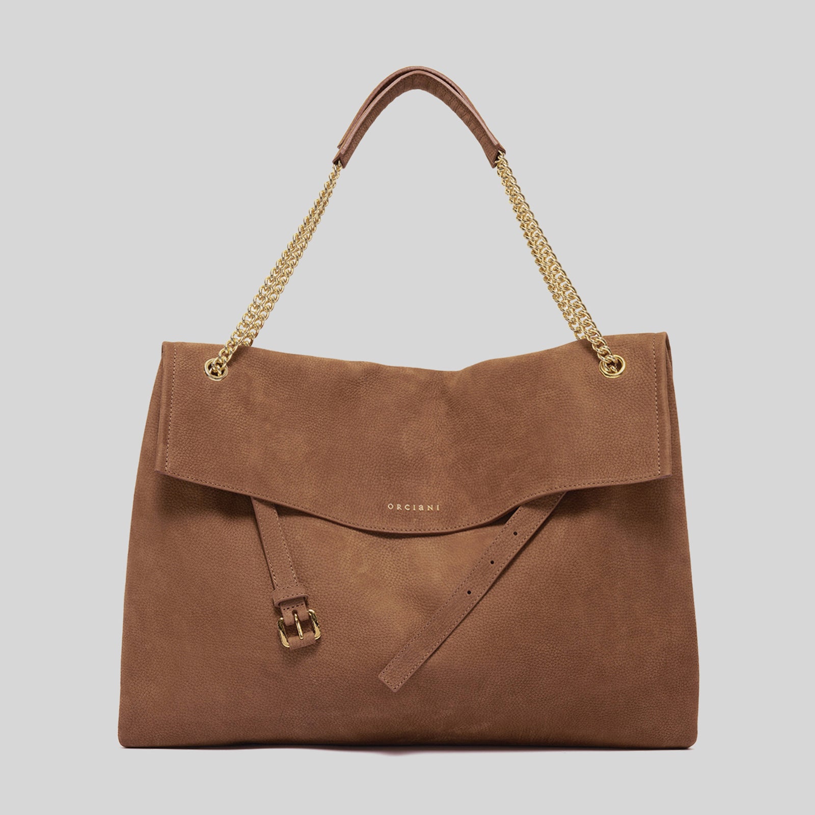 Orciani Borsa Venus Midi In Pelle Nabuk Cuoio Donna - 5