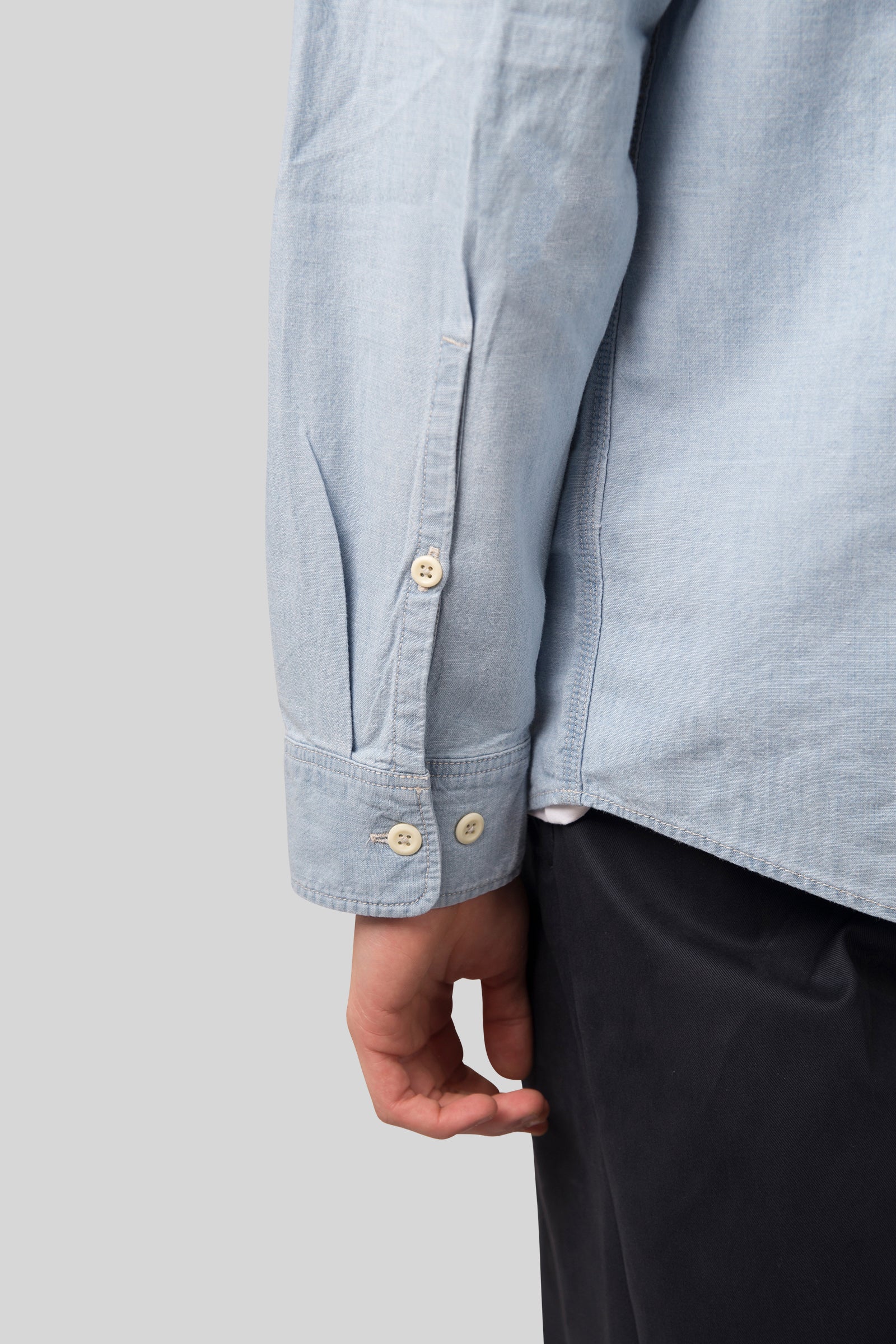 Filson Chambray Cpo Shirt Blu Chiaro Uomo - 7
