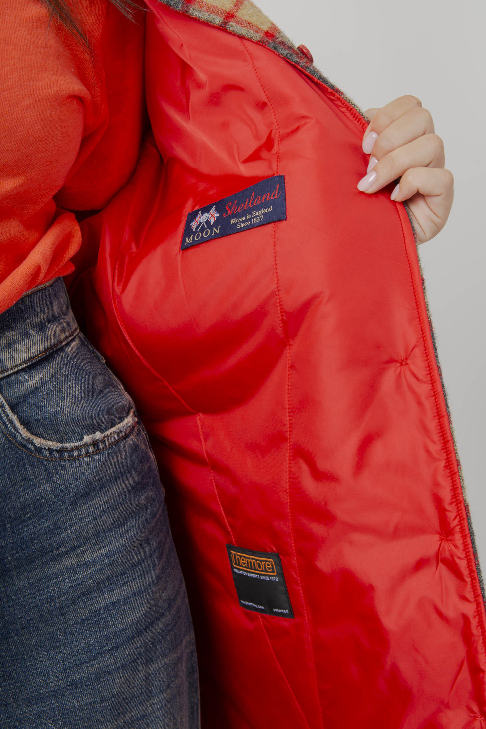 Aspesi Camicia Check In Lana Shetland Rosso Donna - 6