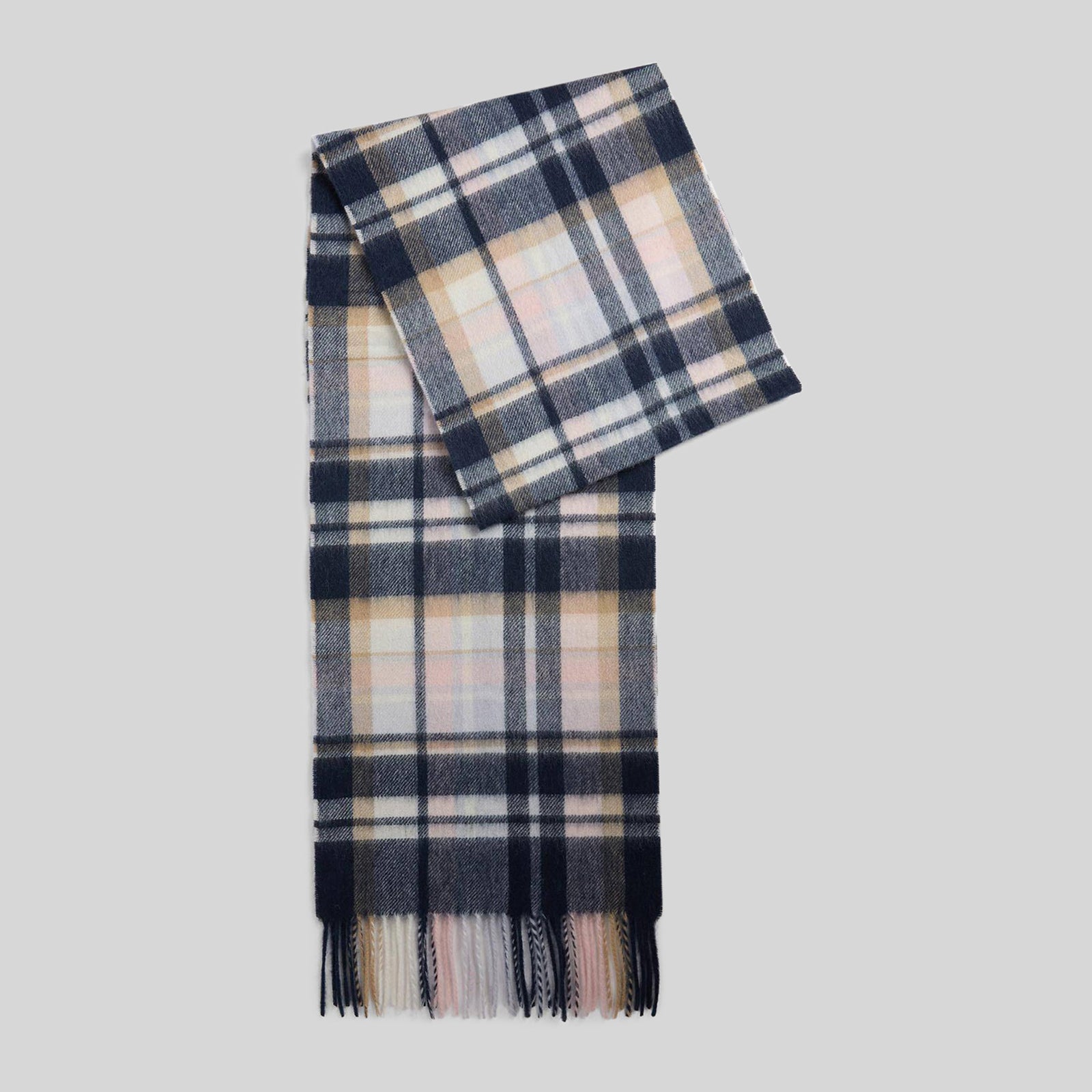 Barbour Sciarpa Vintage Winter Plaid Rosa/blu Unisex - 3