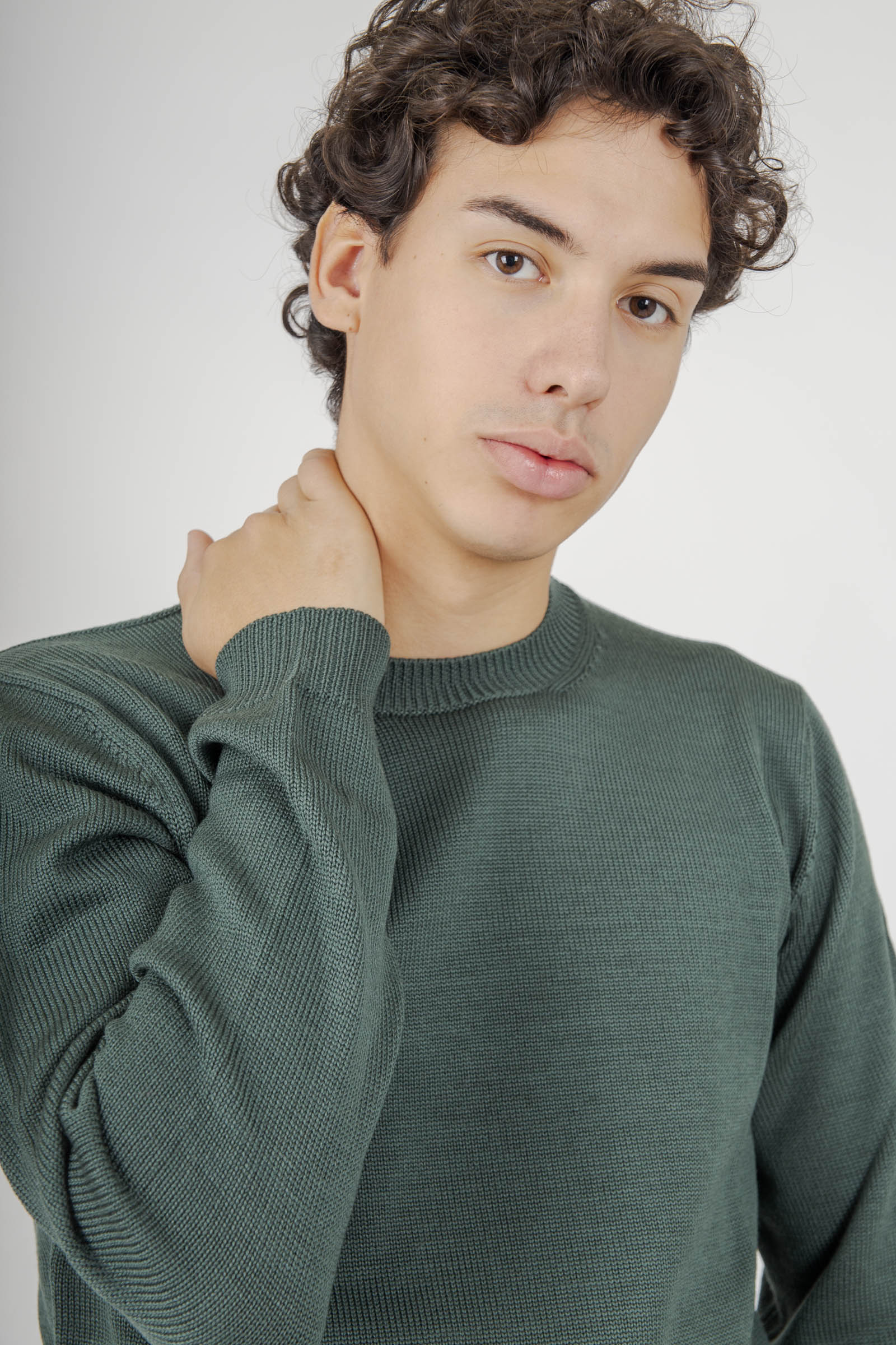 Roberto Collina Maglia Girocollo Verde Uomo - 1