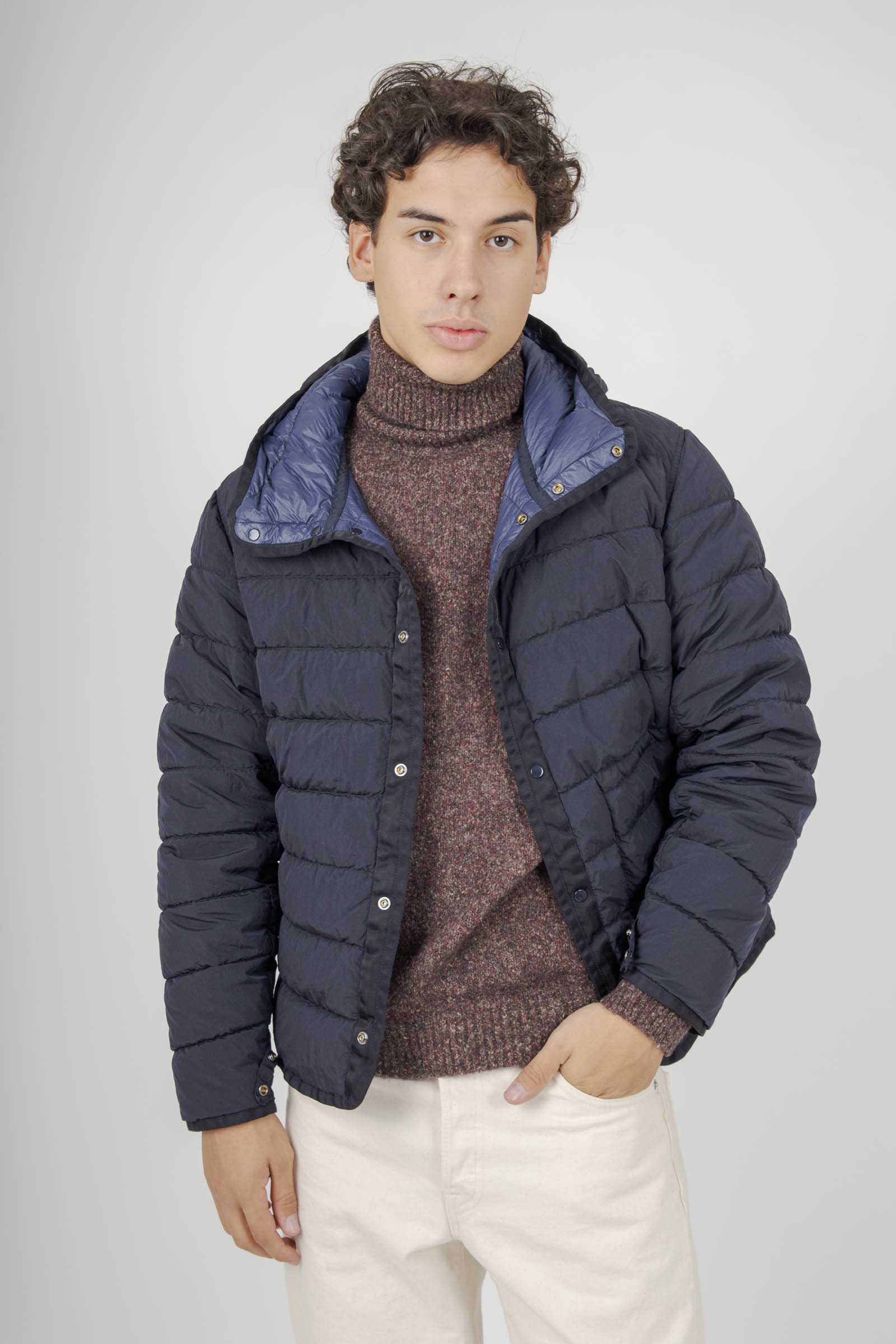 C.p. Company Giubbotto Micro Kei Hooded Lens Blu Scuro Uomo - 9