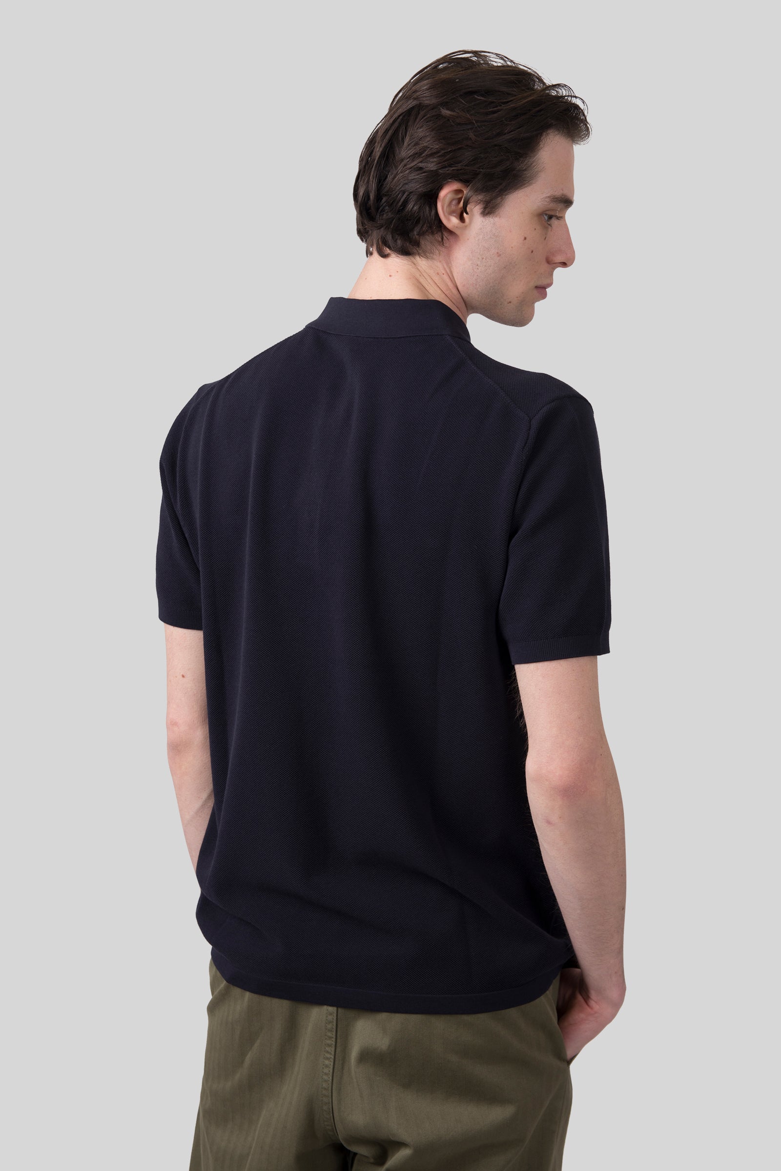 Piquet Stitch Cotton Polo Shirt - 5