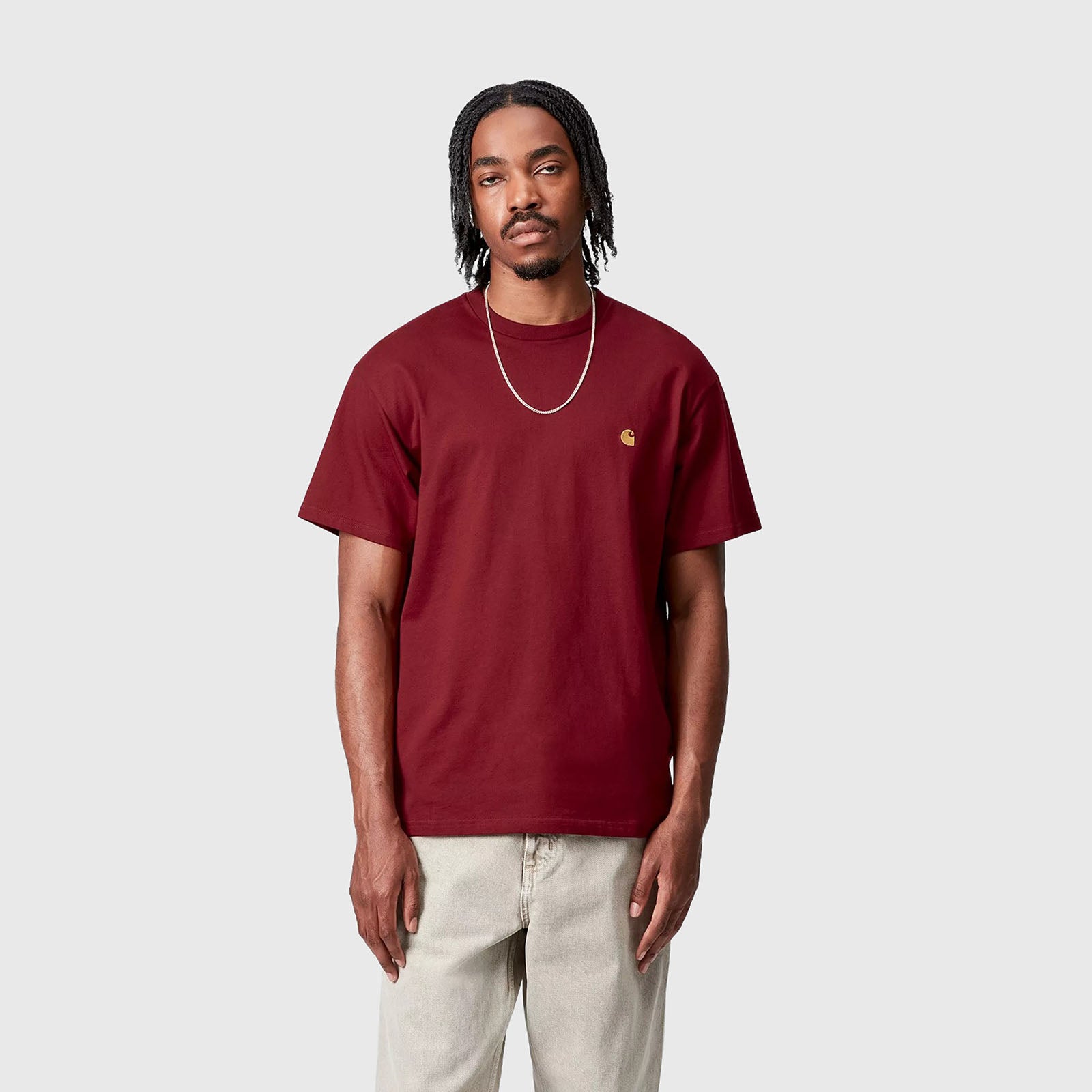 Carhartt Wip T-shirt S/s Chase Bordeaux Uomo - 5